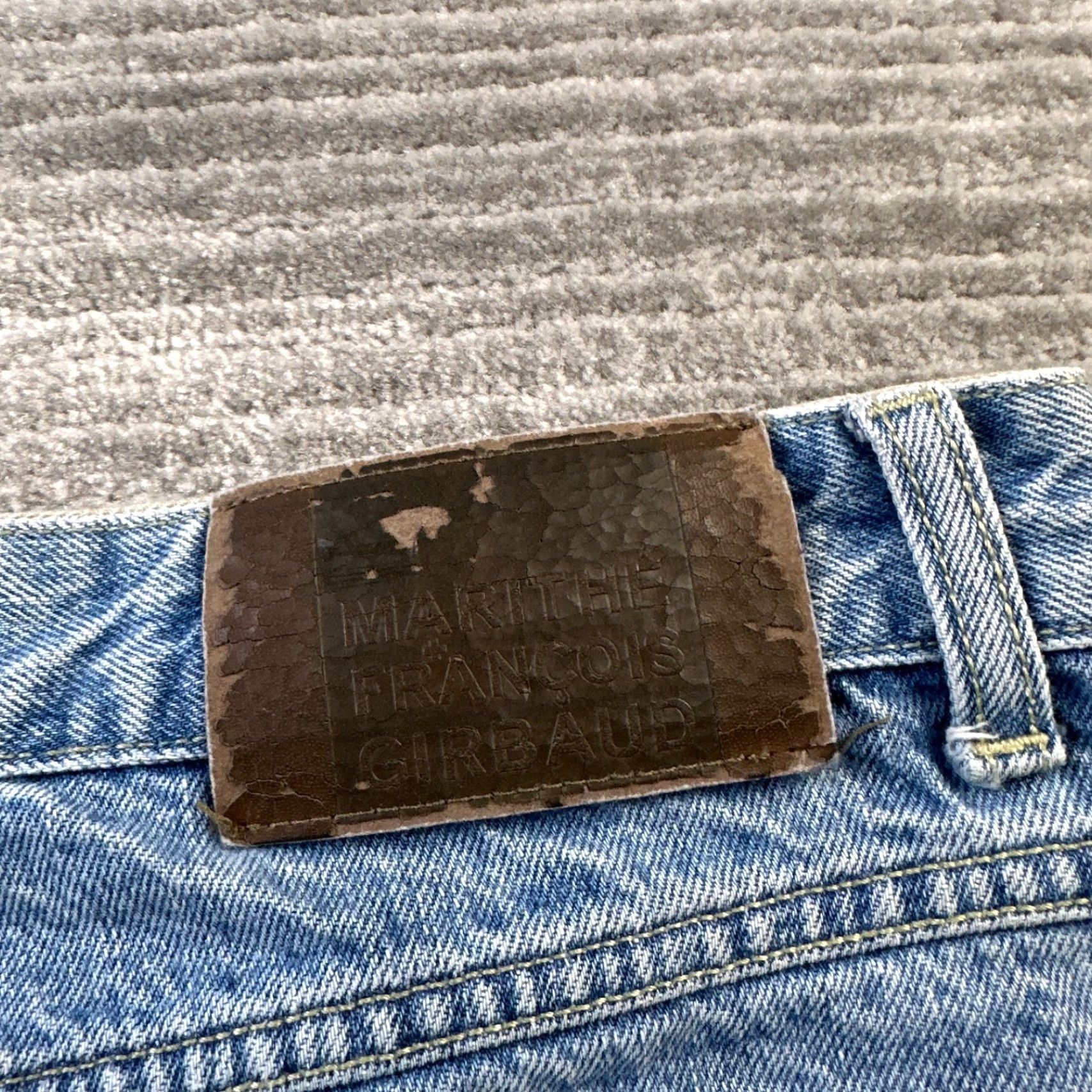Denime VINTAGE Girbaud Jeans Mens 36x31 Denim Pants Y2K 90s Baggy Wide-Leg Distressed Logo Embroidered Blue 5-Pocket USA Grunge 90s Mens Size US 36 / EU 52 - 5 Thumbnail