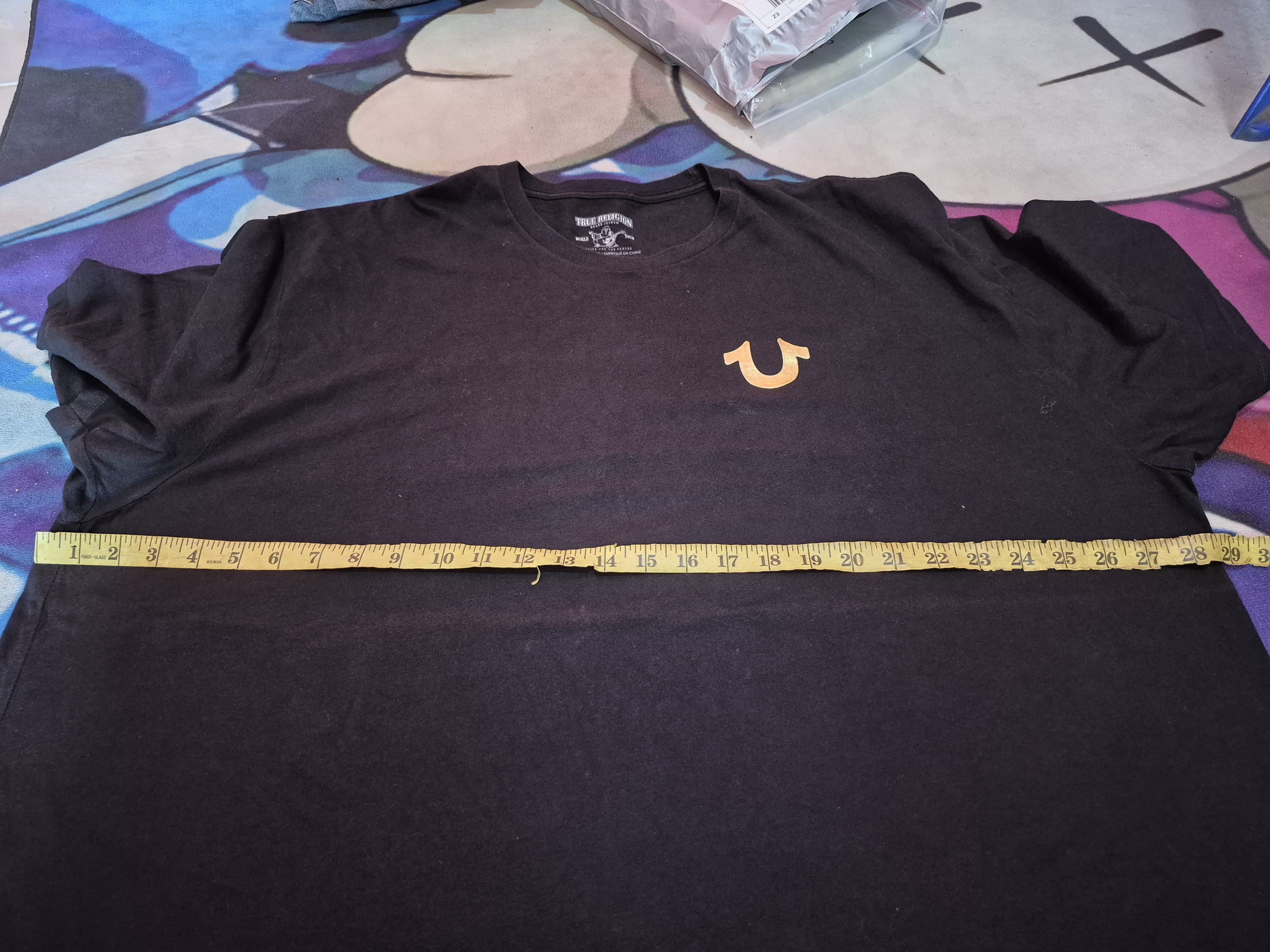 True Religion 🔥 True Religion Metallic Gold Big Logo Tee Size US XXL / EU 58 / 5 - 11 Thumbnail