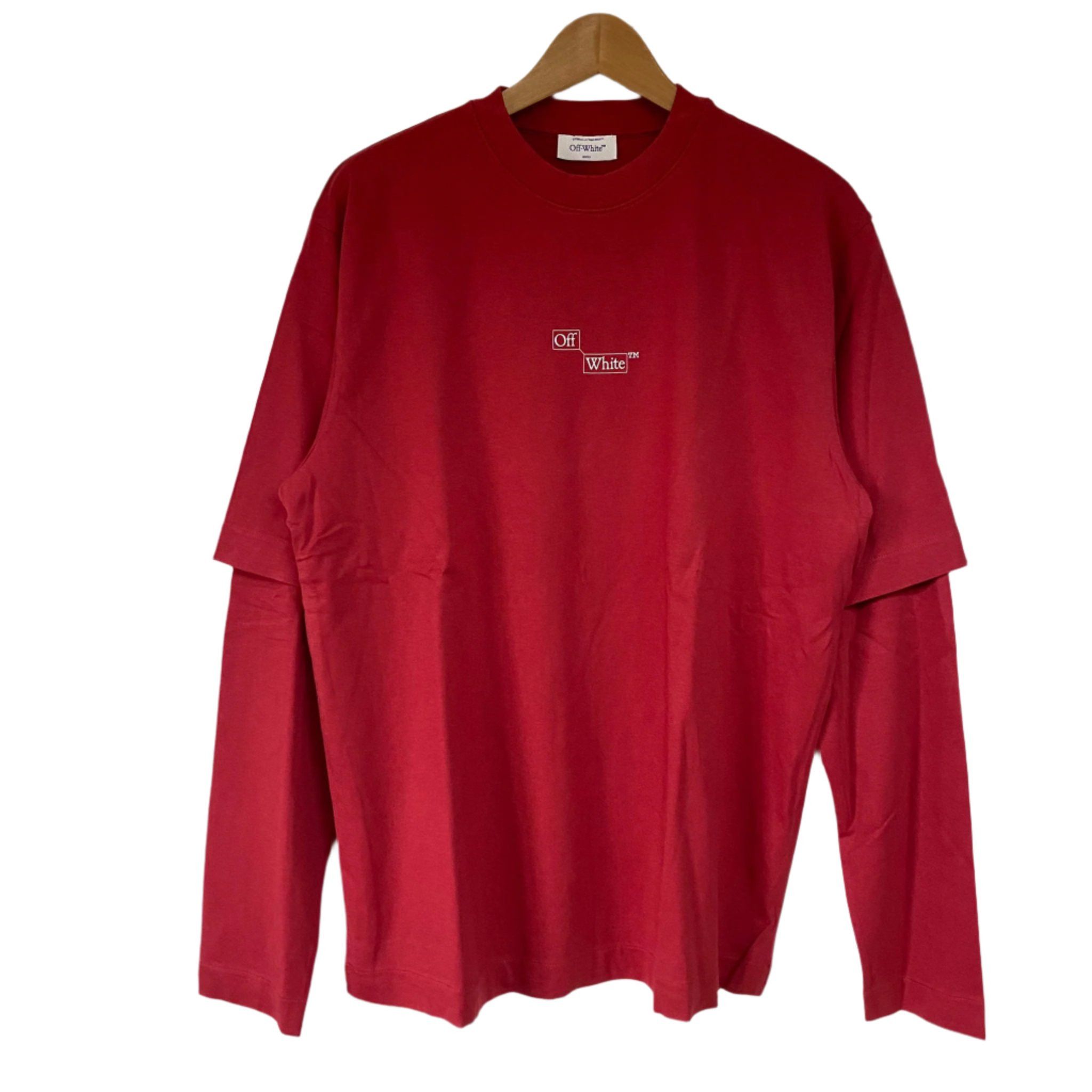 Off white red long sleeve shirt best sale