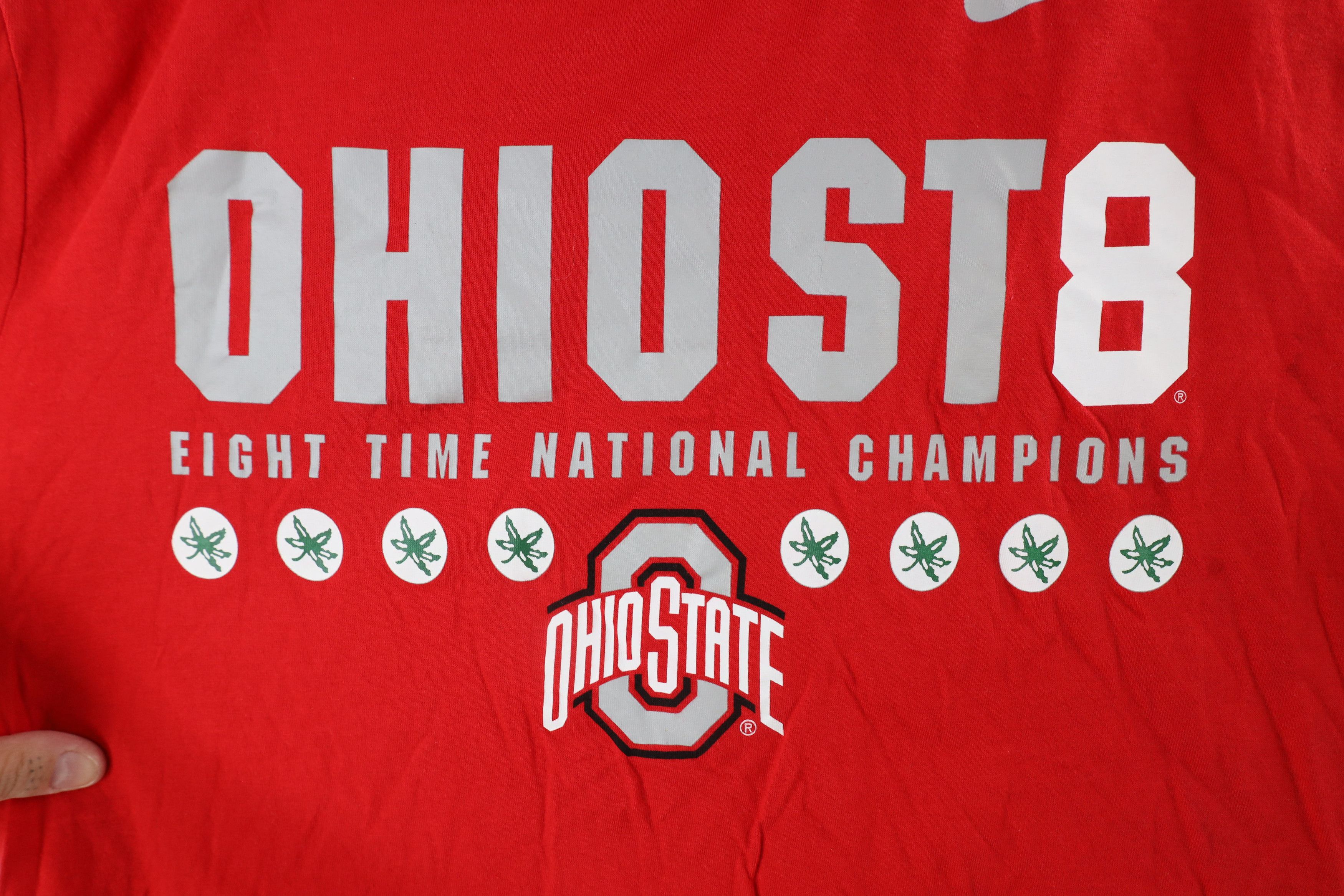Nike × Vintage New Nike Champs Ohio State University Football T-Shirt Size US L / EU 52-54 / 3 - 6 Thumbnail
