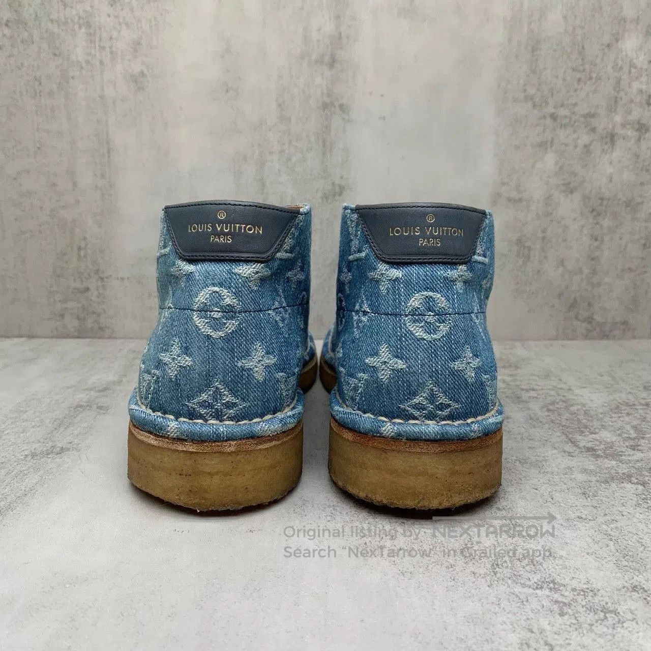 Louis Vuitton Louis Vuitton Blue Denim Monogram Short Boots. Size US 5.5 / IT 35.5 - 5 Thumbnail