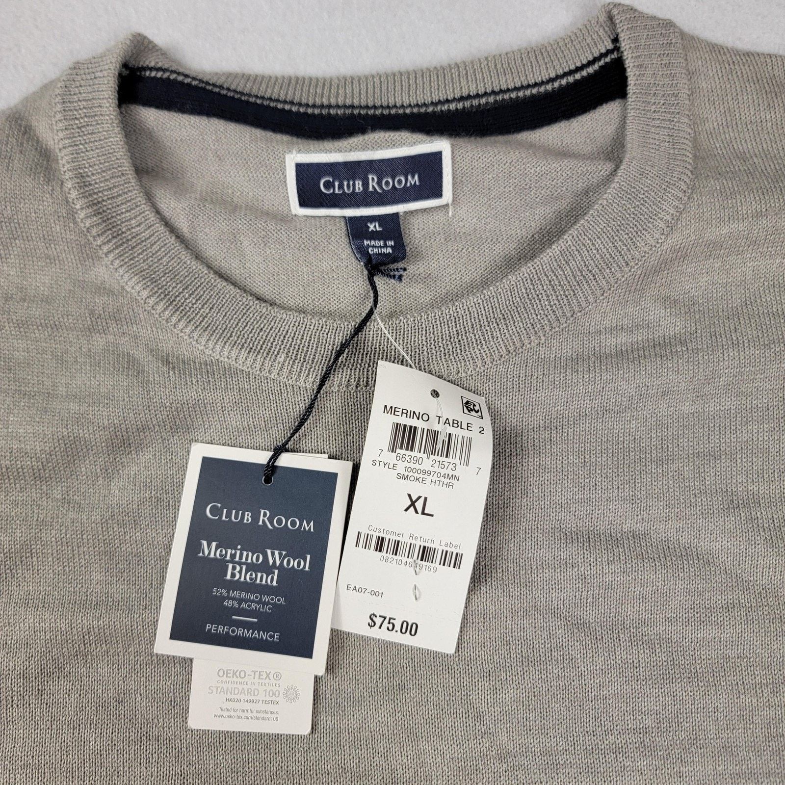 Club Room Club Room Merino Wool & Ike Behar Pullover Sz XL (1088) Size US XL / EU 56 / 4 - 6 Thumbnail