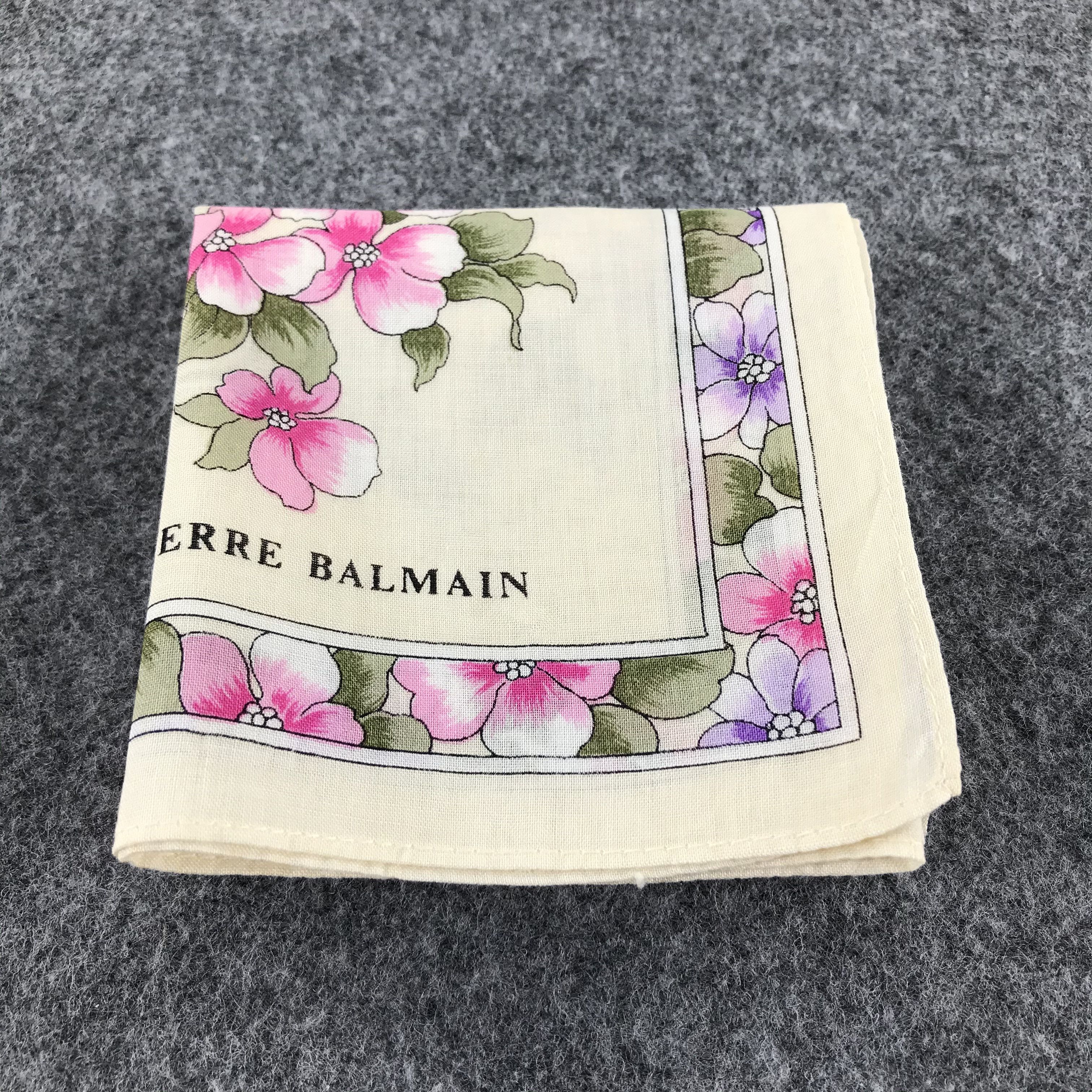 Pierre Balmain Pierre Balmain Floral Handkerchief Neckerchief Bandana H406 Size ONE SIZE - 6 Thumbnail