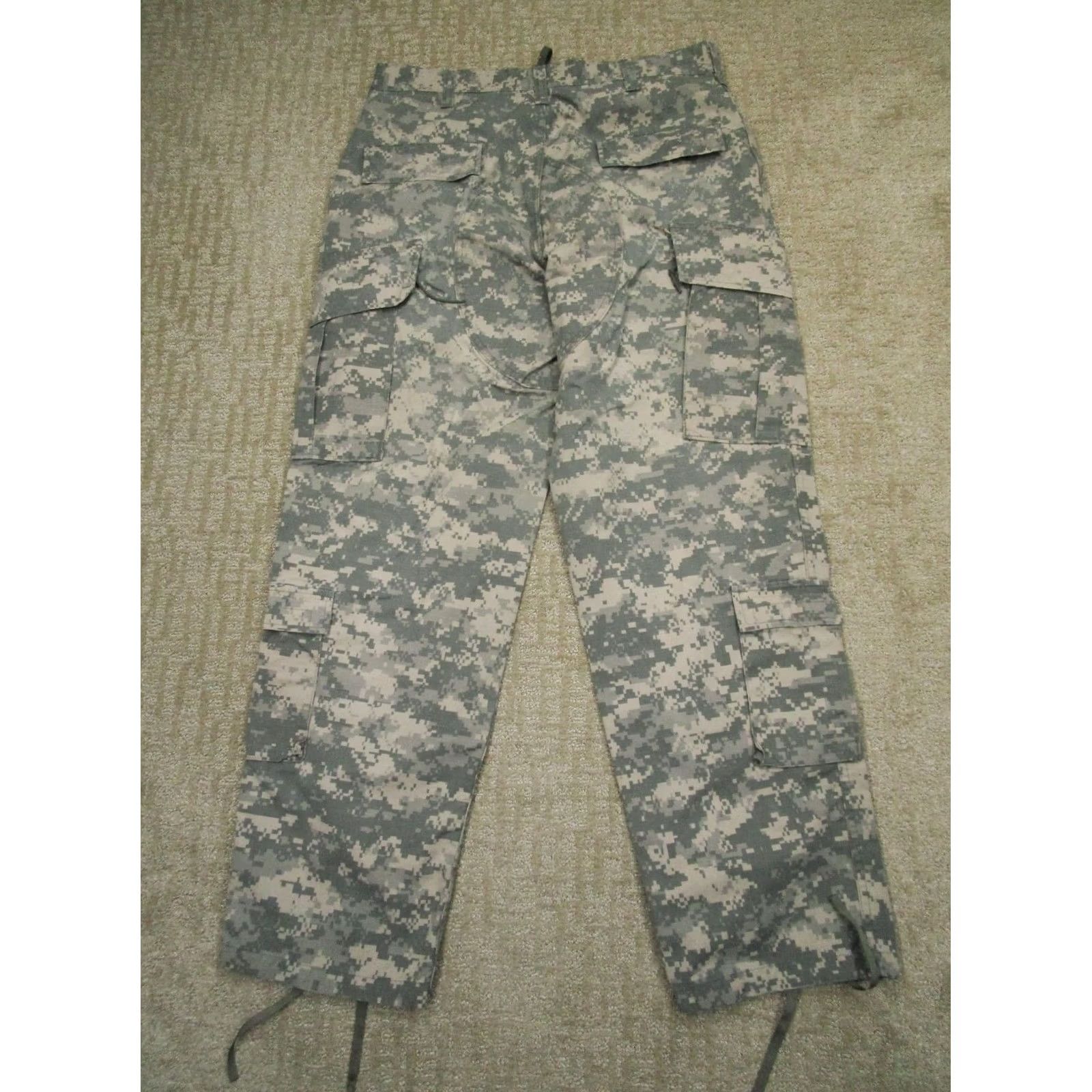 Vintage UNICOR US Army Pants Cargo 34x30 Gray Camouflage Cotton Nylon Trousers Cargo Pocket Flat Front Relaxed Mens Size US 34 / EU 50 - 3 Thumbnail