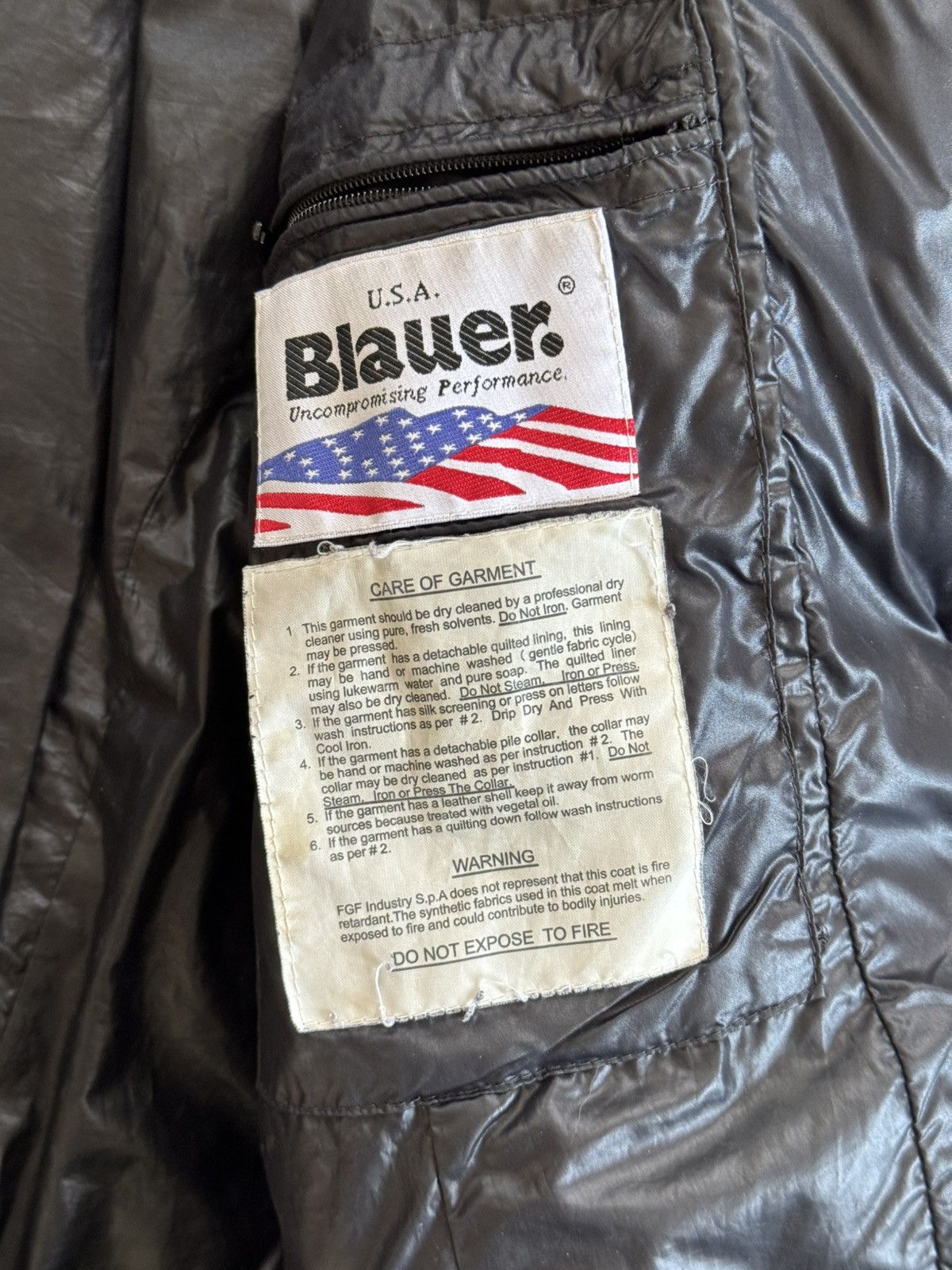 Vintage Blauer USA L black down zip puffer jacket quilted Size L / US 10 / IT 46 - 13 Thumbnail