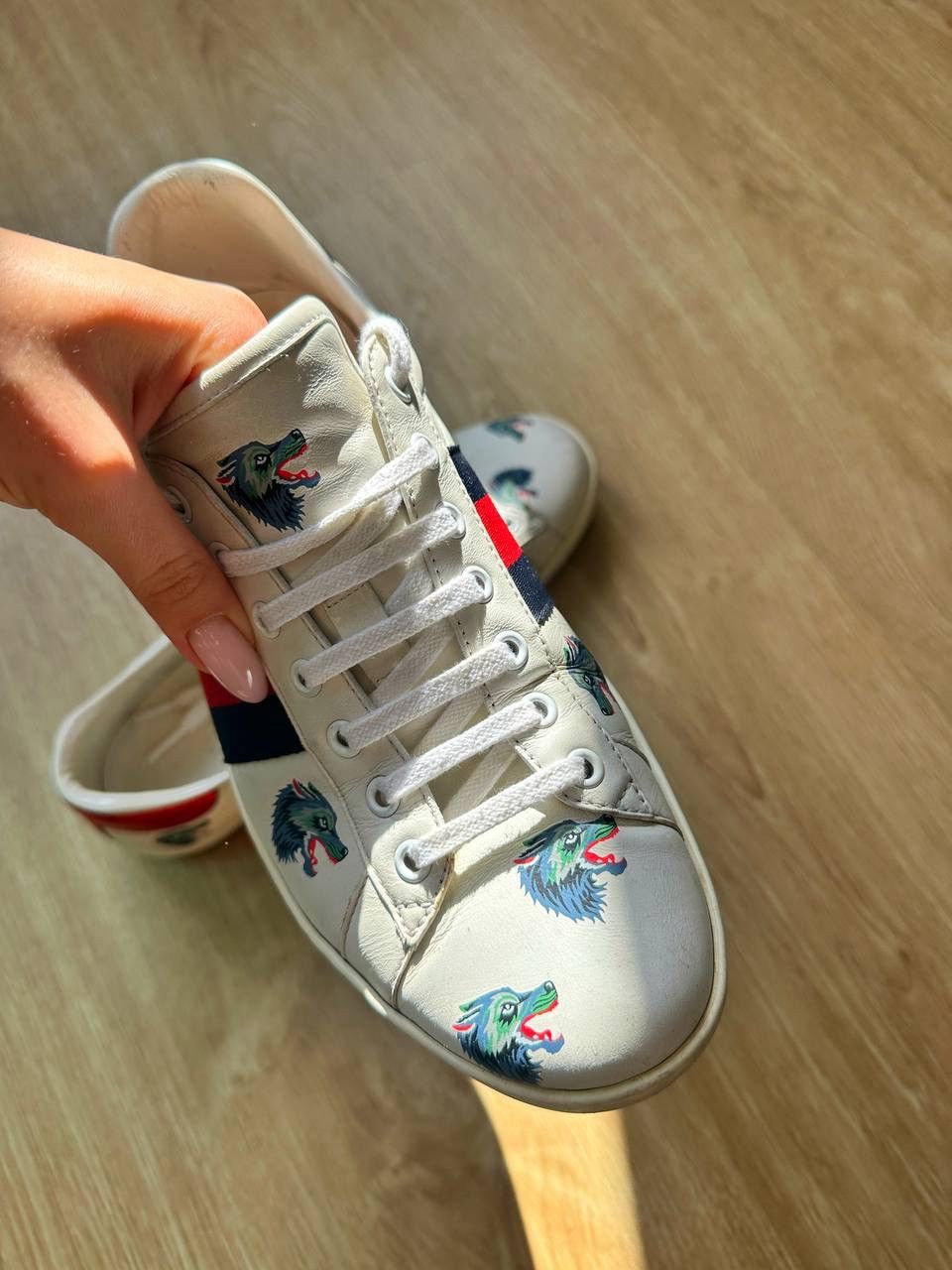 Gucci Gucci Ace Leather Wolf Size US 8.5 / EU 41-42 - 5 Thumbnail