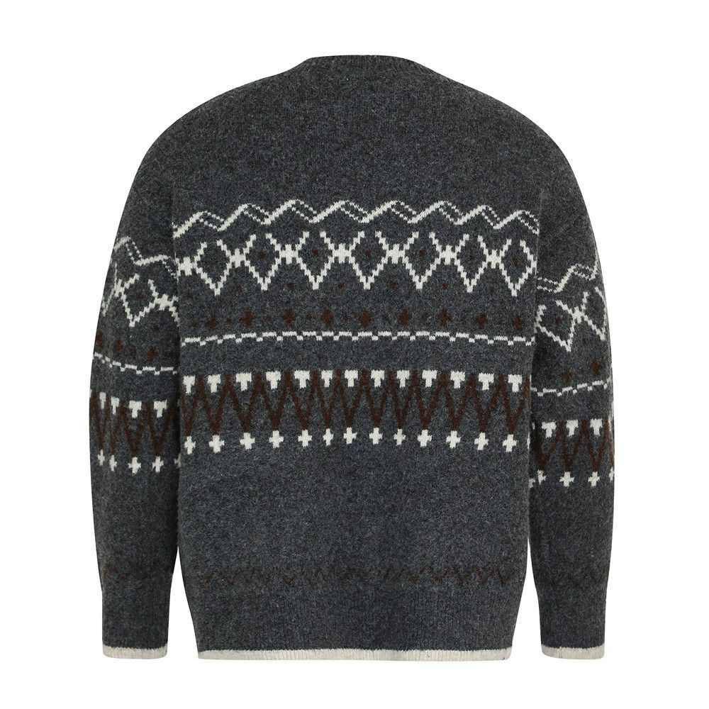 Vintage Men's vintage loose button jacquard knitted sweater Size US L / EU 52-54 / 3 - 2 Thumbnail