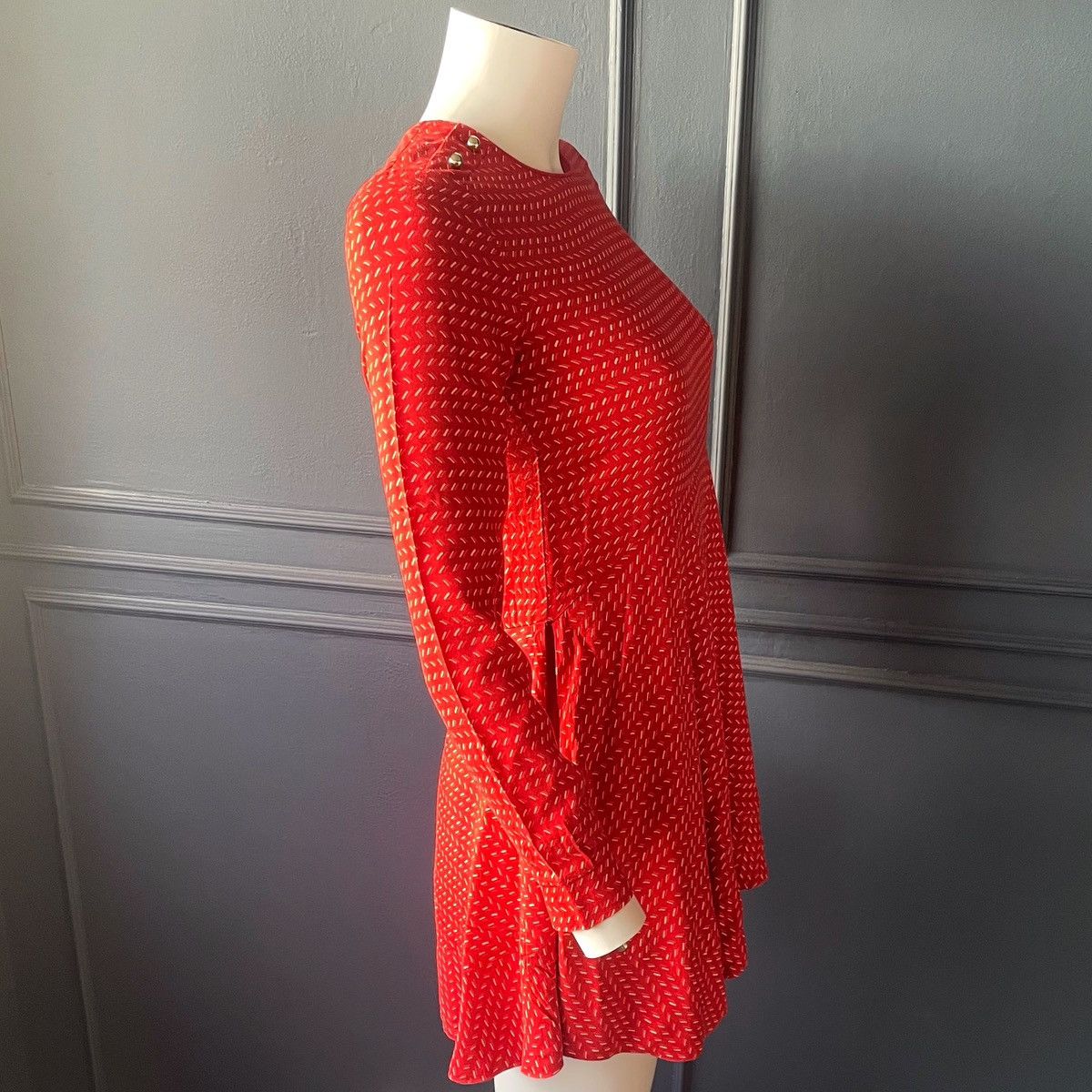 Chloe Chloé Red Mini Dress Size L / US 10 / IT 46 - 4 Thumbnail