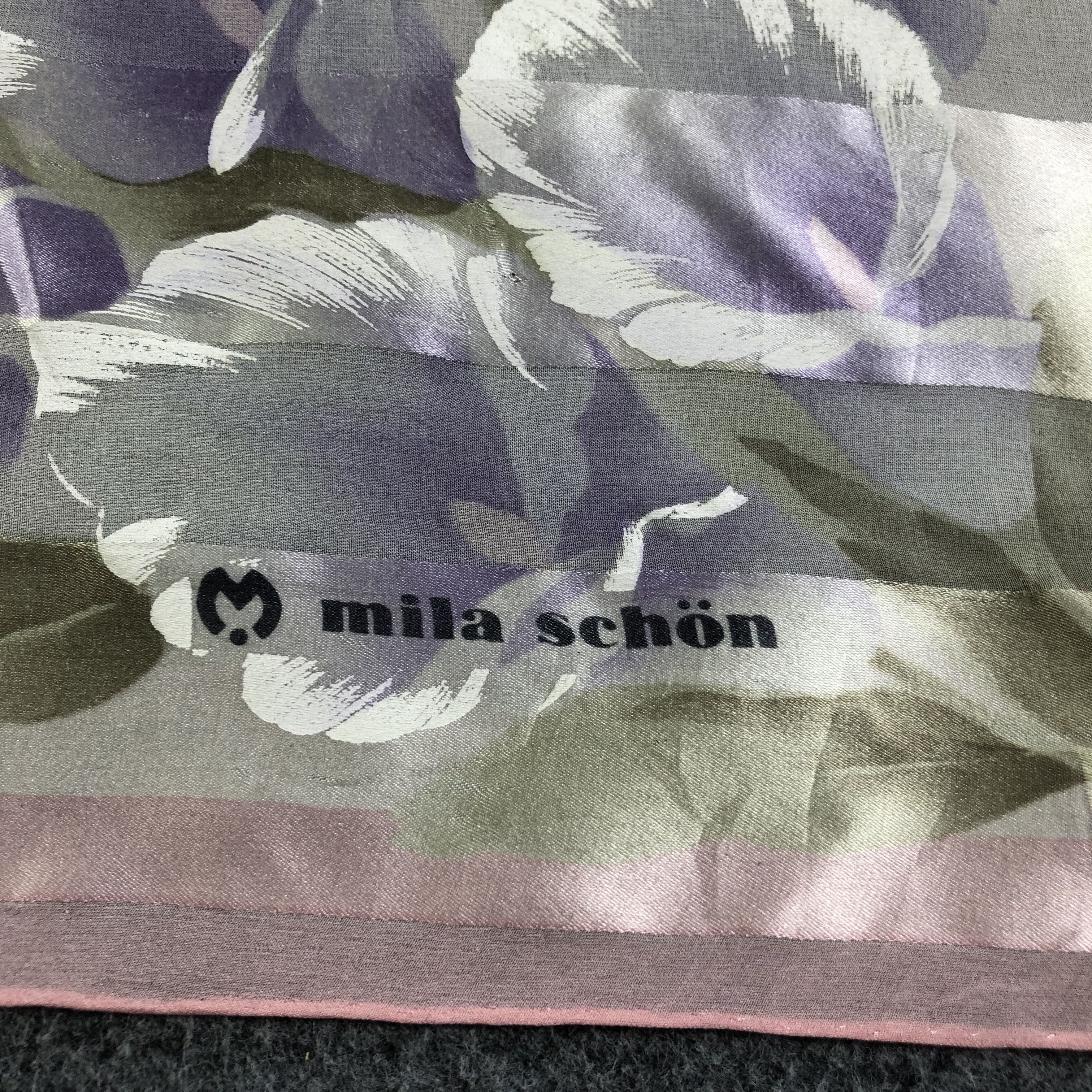 Mila Schon Vintage Mila Schon Floral Hand Rolled Silk Scarf M796 Size ONE SIZE - 2 Thumbnail