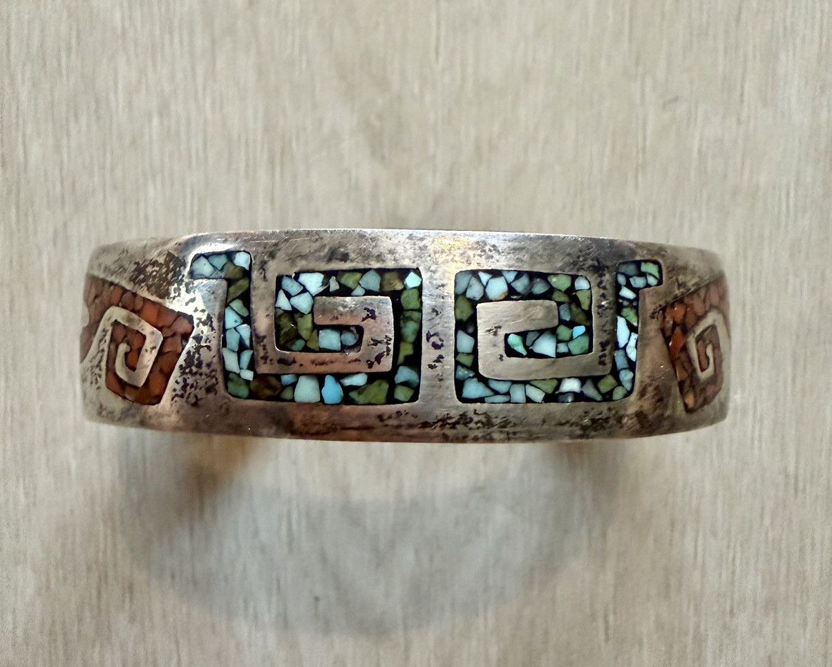 Vintage Vintage Artist Signed Sterling Silver Chip Southwestern Size ONE SIZE - 2 Thumbnail