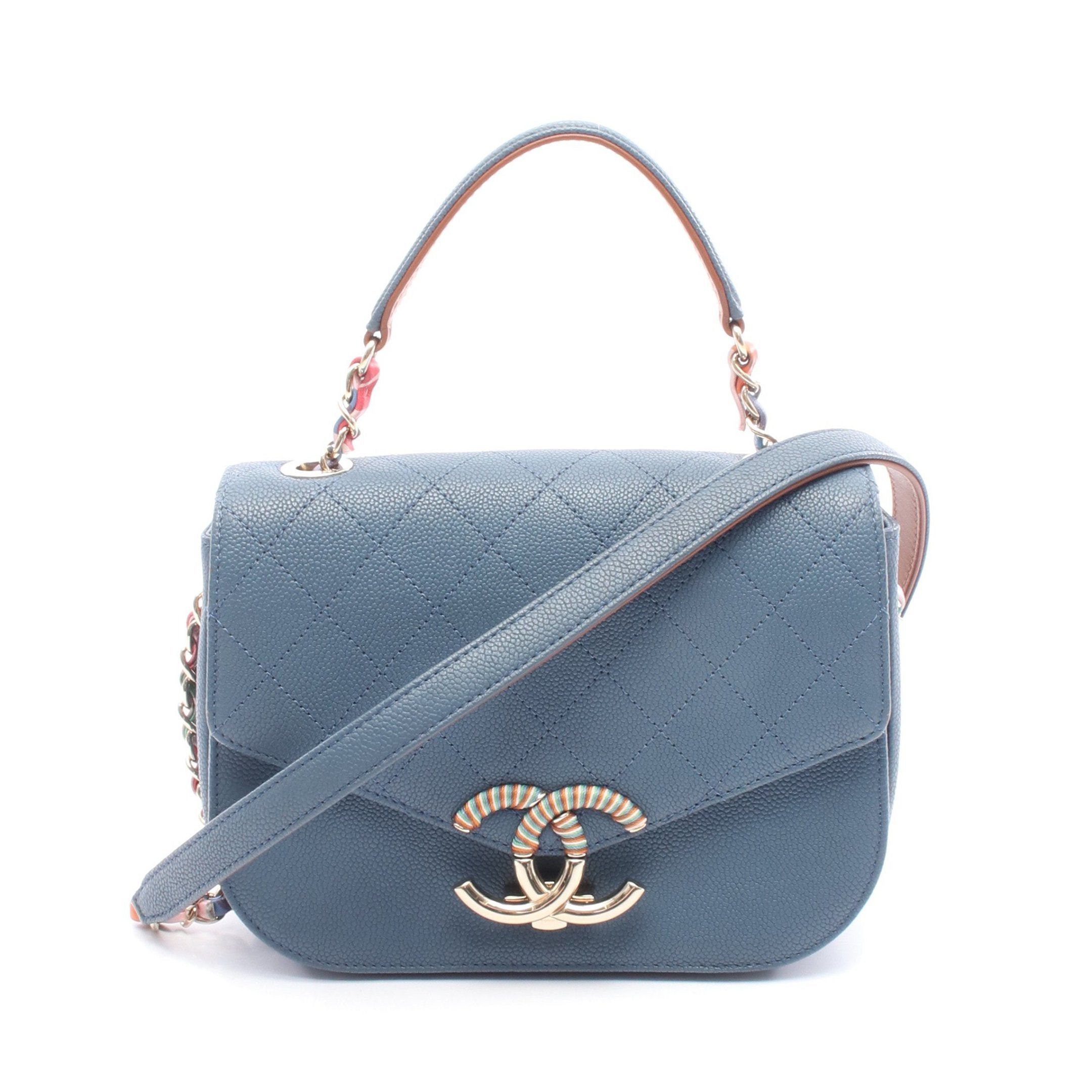 Chanel Chanel Matelasse Chain Shoulder Bag Caviar Skin Blue Multicolor Gold Hardware Size ONE SIZE - 1 Thumbnail