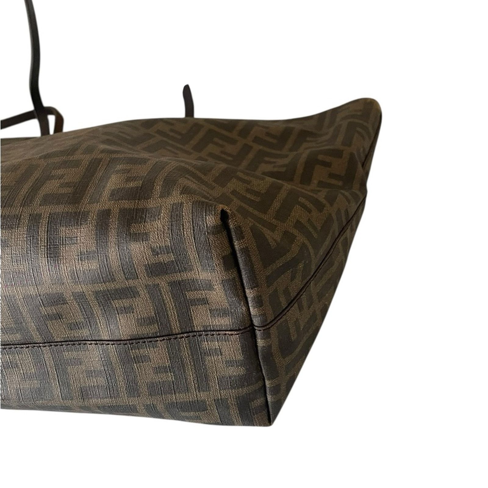Fendi Fendi Tobacco Zucca Coated Canvas Large Roll Tote Size ONE SIZE - 9 Thumbnail