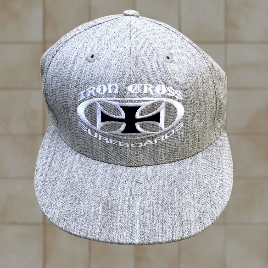 Vintage Iron Cross Surfboards Fitted Hat Men's Wool Blend Cap Wool Blend Gray 7 1/4 Adjustable Baseball Cap Mens Size ONE SIZE - 1 Thumbnail