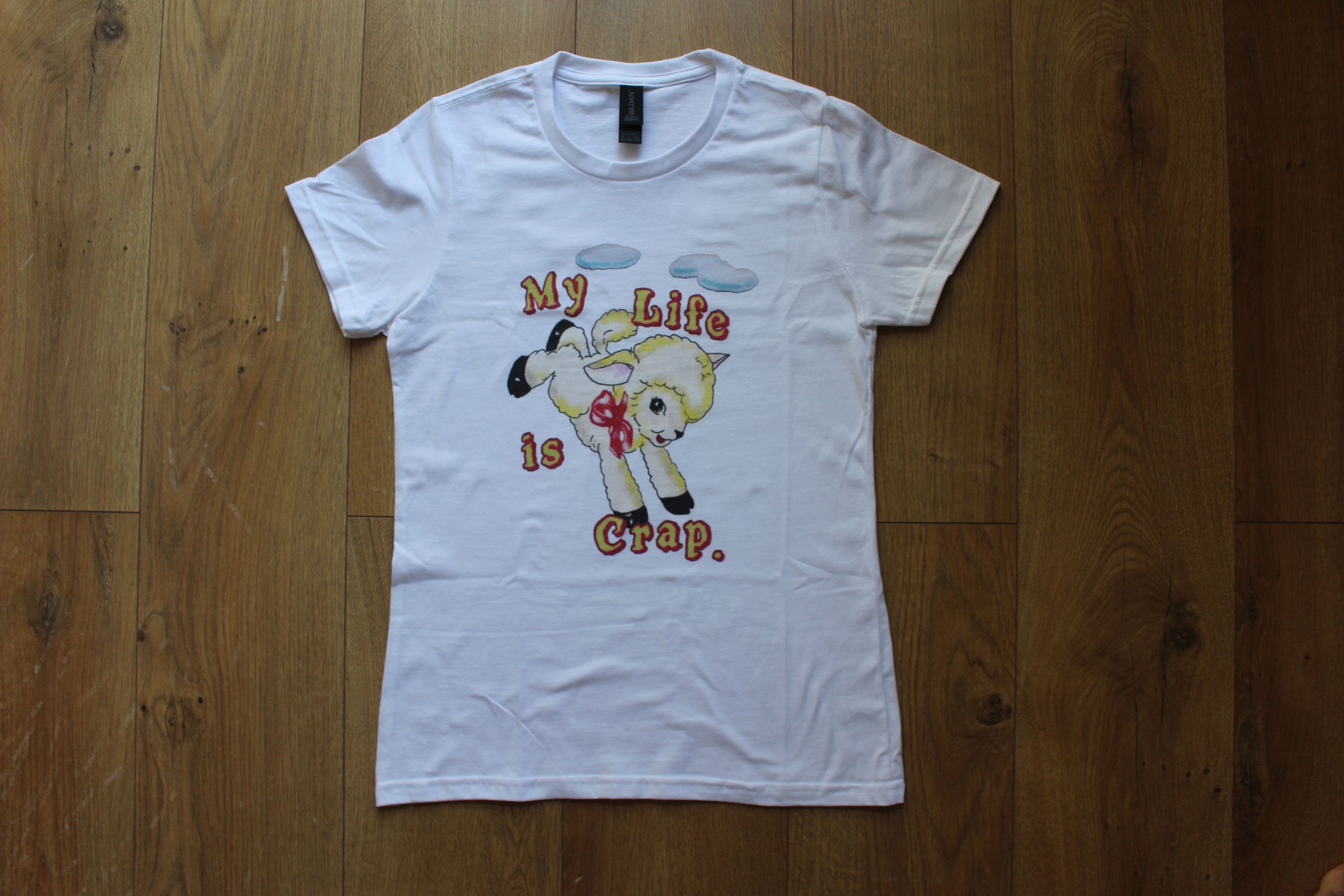 Vintage FREE SHIPPING!! - 'My Life is Crap' T-shirt Size S / US 4 / IT 40 - 2 Thumbnail