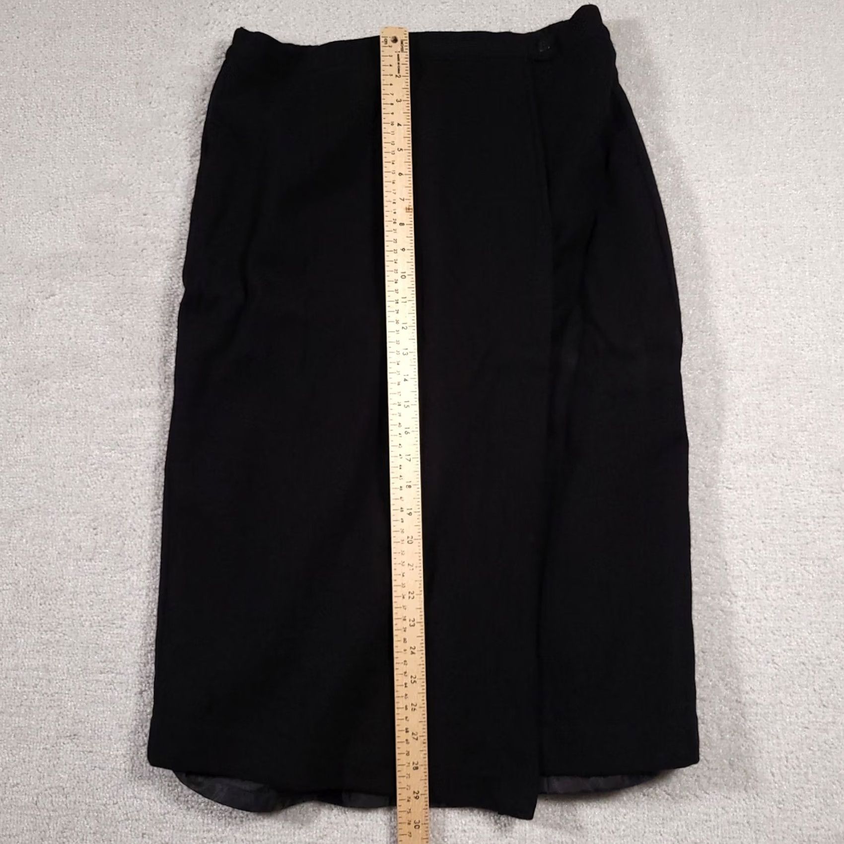 Vintage VINTAGE Norton McNaughton Wool Pencil Skirt Women's 16P Petite Black Lined 80s Size 38" / US 16 / IT 52 - 6 Thumbnail