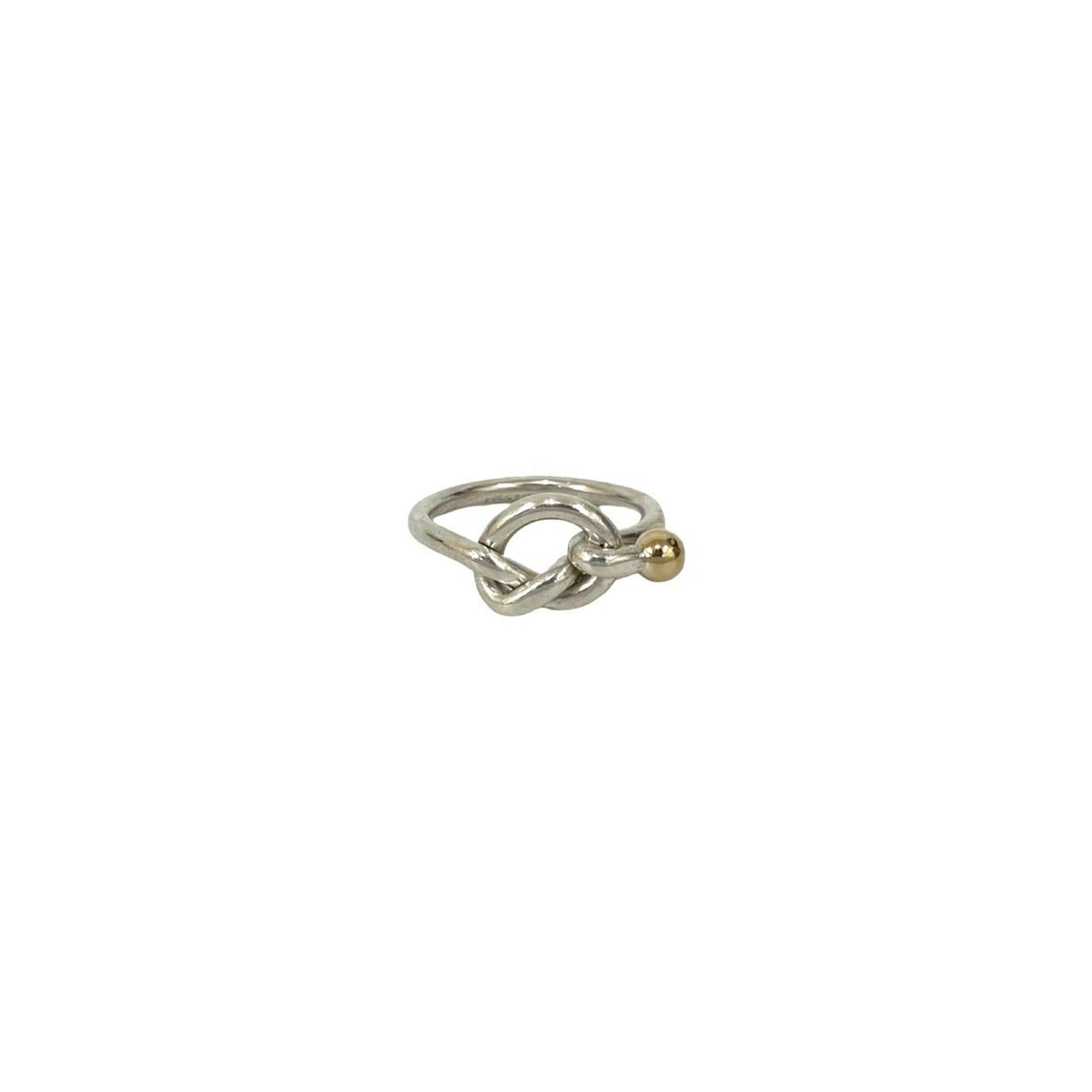 Tiffany & Co. TIFFANY&Co. Tiffany Love Knot Hook & Eye Sterling Silver 925 18K Gold Ring (Silver 32554) Size ONE SIZE - 1 Thumbnail