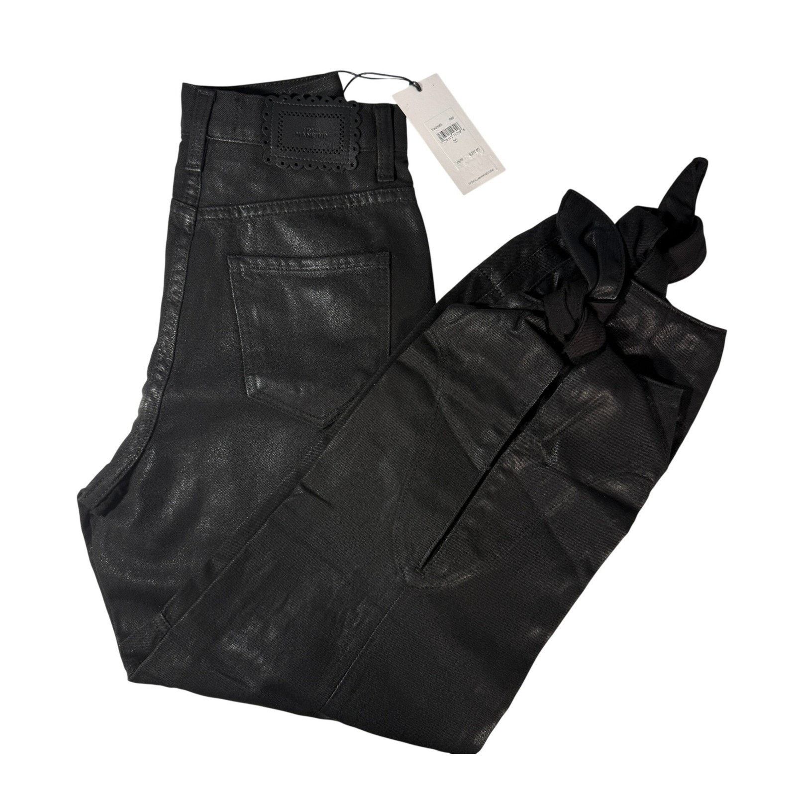 7 For All Mankind 7 For All Mankind Ankle Bow Tie Coated Pants US Size 2 Size 25" / US 0 / IT 36 - 1 Thumbnail