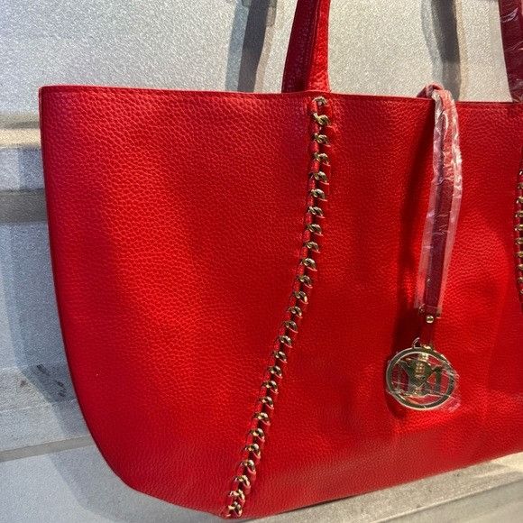 Badgley Mischka NWT BADGLEY MISCHKA DECORATIVE CHAIN RED TOTE Size ONE SIZE - 3 Thumbnail