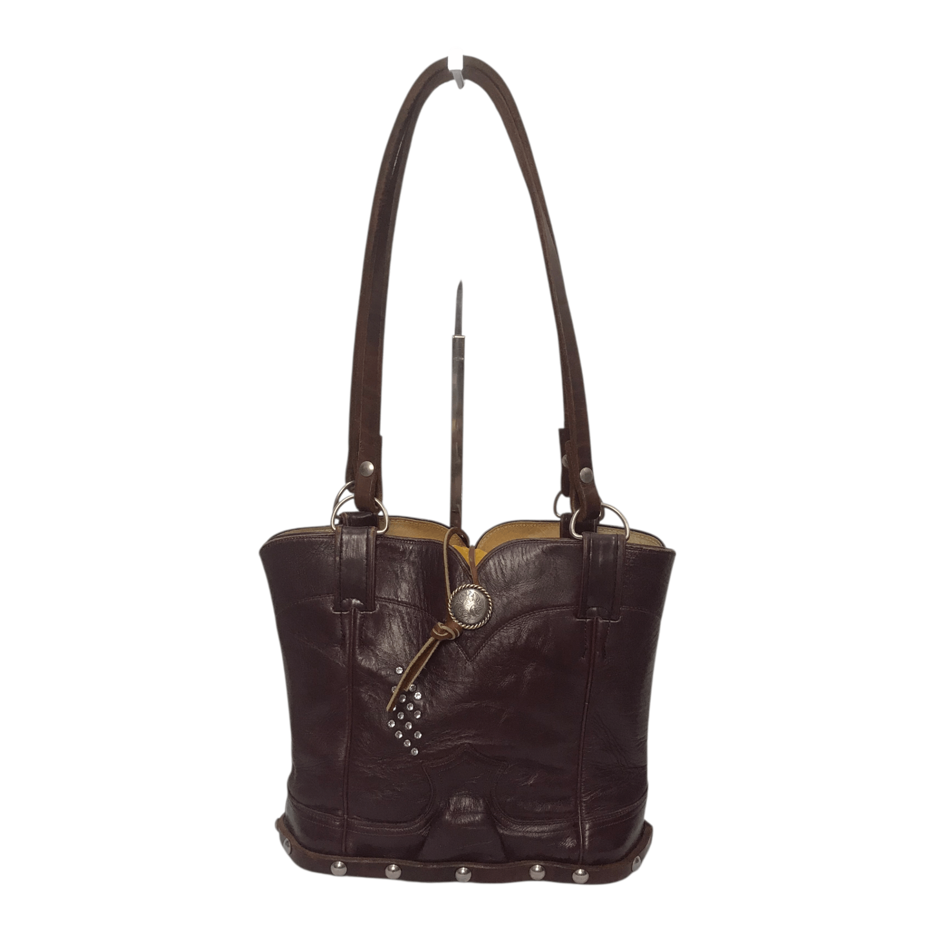 Vintage Western Vintage Comb Last Handmade Leather HandBag Size ONE SIZE - 2 Thumbnail