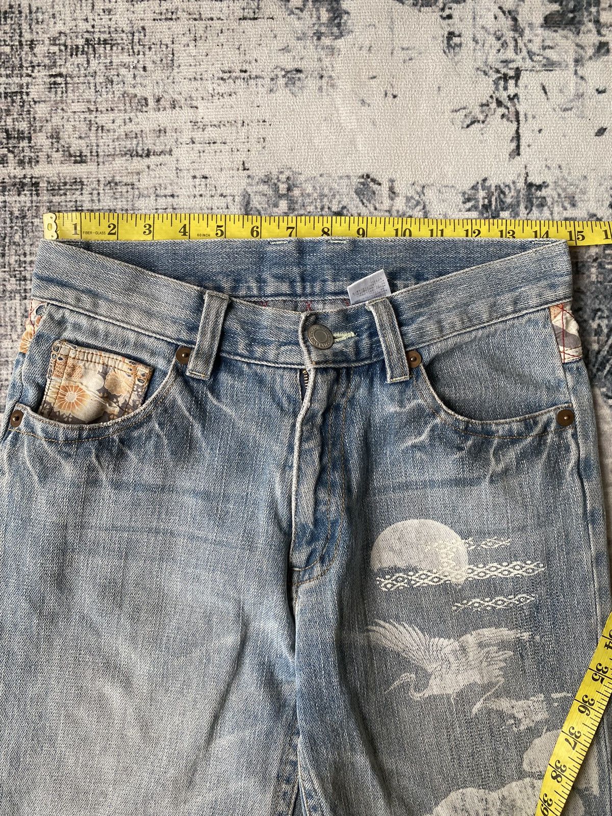 Ed Hardy × Japanese Brand × Vintage Japanese Art Motive Printed Jeans Size US 29 - 6 Thumbnail