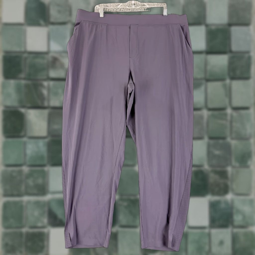 Athleta Athleta Brooklyn Ankle Pant Womens Size 20 Purple Pull On High-Rise Athletic Gym Size 42" / US 20 - 1 Thumbnail