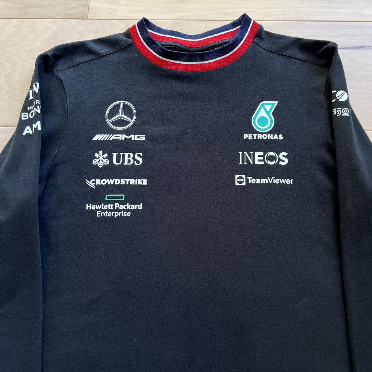 Mercedes-Benz Mercedes AMG Petronas F1 Shirt Medium Black Long Sleeve Size US M / EU 48-50 / 2 - 2 Thumbnail
