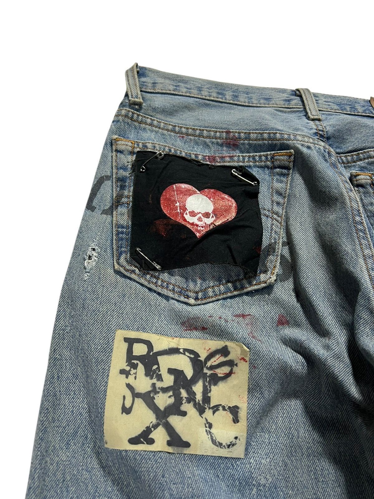 Levi's Vintage 90’s Levis 501 Custom Punk Stone Wash Jean Size US 30 / EU 46 - 7 Thumbnail