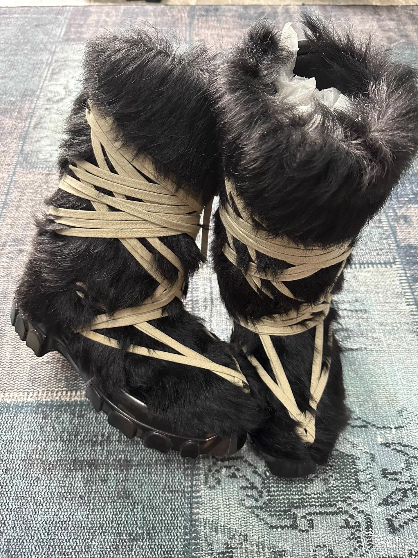 Rick Owens Rick Owens Men's Cowl Lacing Horsehair Snow Boots 41 Size US 8 / EU 41 - 2 Thumbnail
