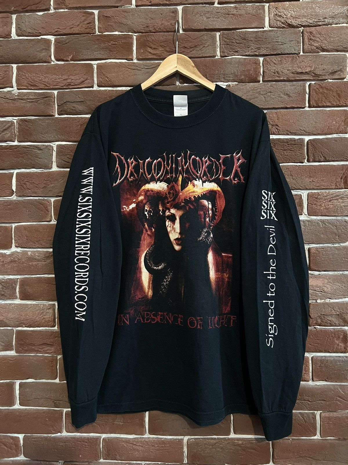 Band Tees Vintage 00s Draconia Horder 666 Devil Metal Longsleeve Size US L / EU 52-54 / 3 - 1 Thumbnail
