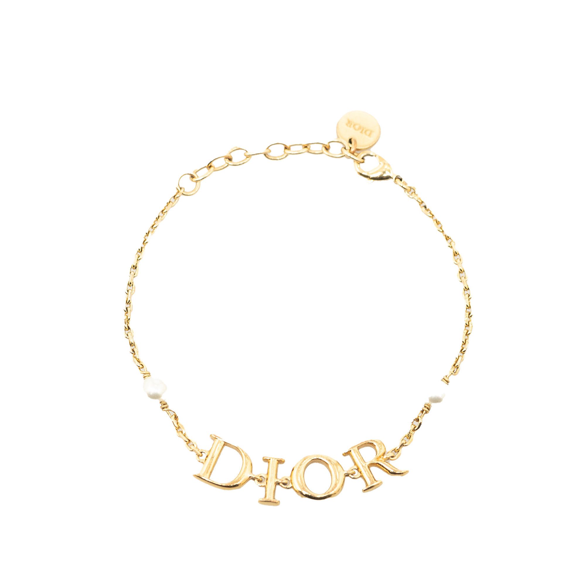 image of Dior Faux Pearl Diorevolution Bracelet in Gold, Women's