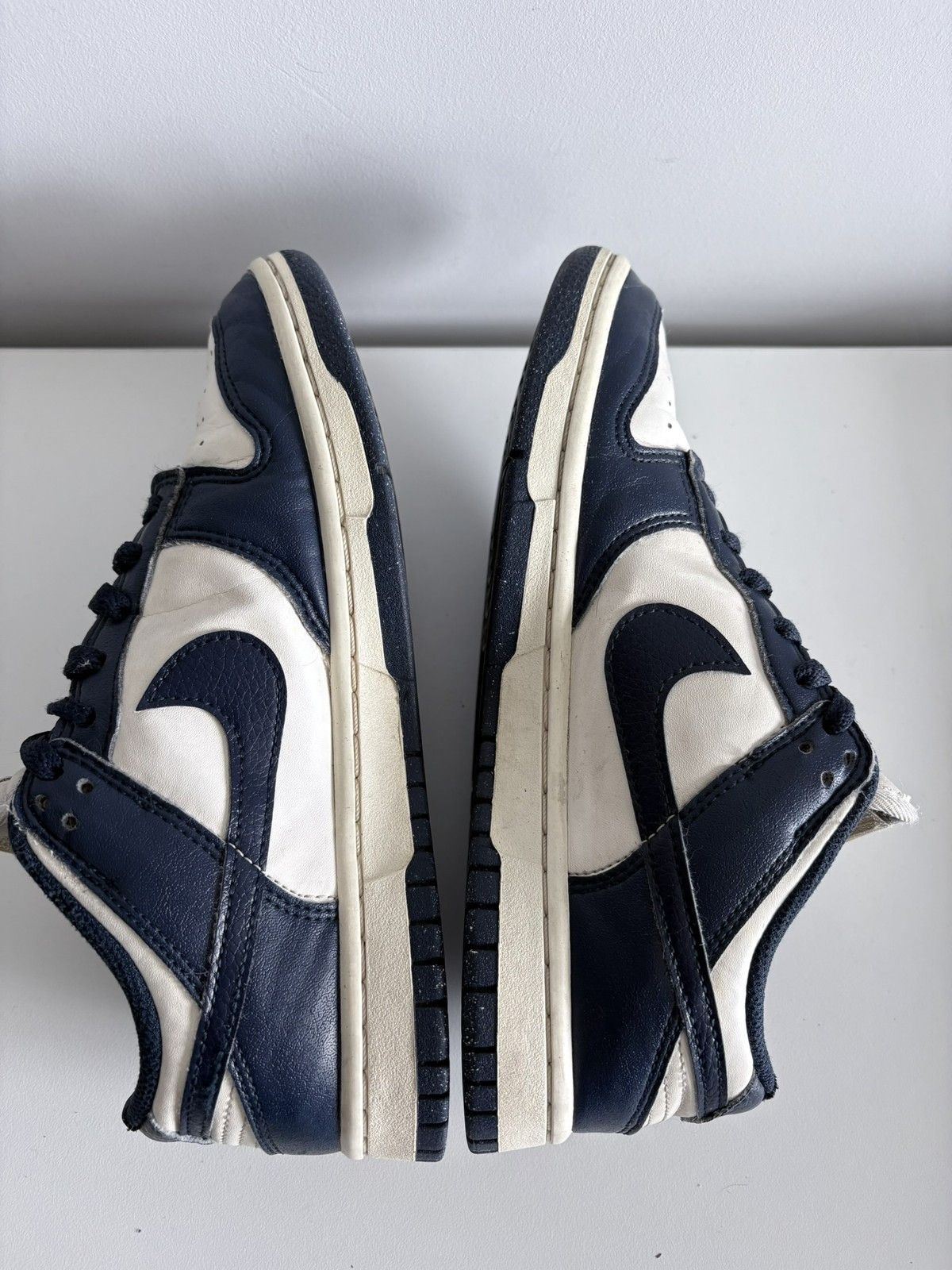 Nike Nike Dunk Low navy blue and white leather women's size 37.5 Size US 7.5 / IT 37.5 - 7 Thumbnail