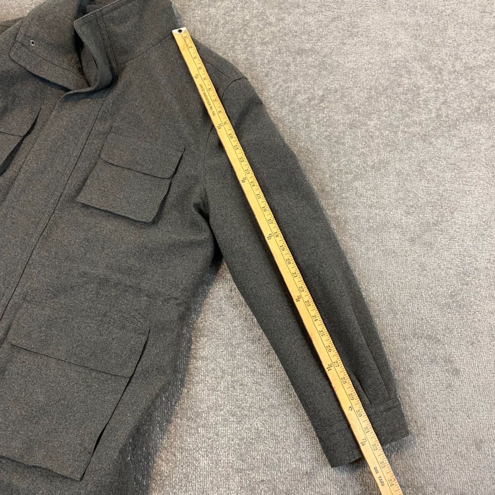 Ralph Lauren Lauren Ralph Lauren Coat Mens Gray Long Full Zip Pea Wool Pockets L/S 48 R Size US M / EU 48-50 / 2 - 7 Thumbnail