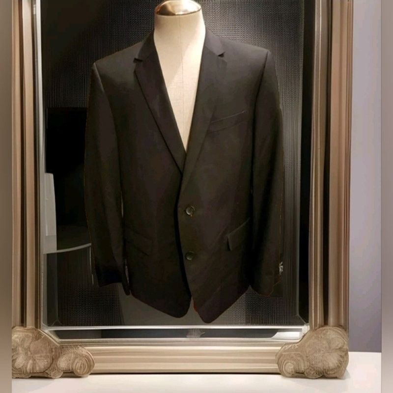 Hugo Boss Hugo Boss Mens Wool Two Button Blazer Jacket Black Size 44 S Size 44S - 1 Thumbnail