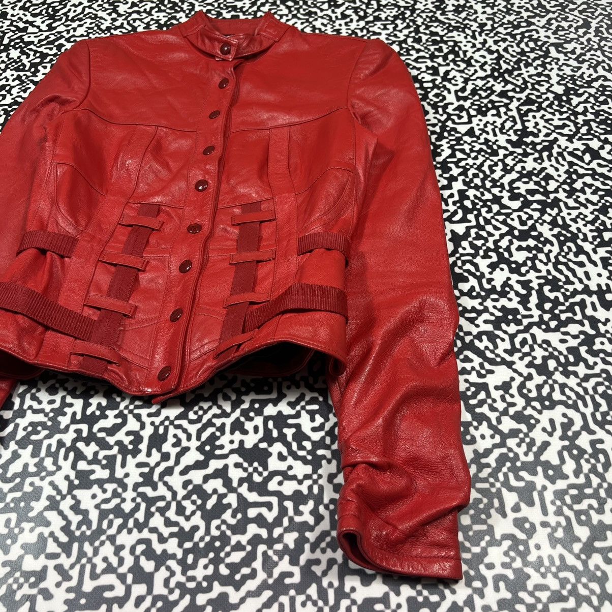 Japanese Brand Vintage Y2K Japanese Leather Jacket With Straps Moto Style Size S / US 4 / IT 40 - 10 Thumbnail