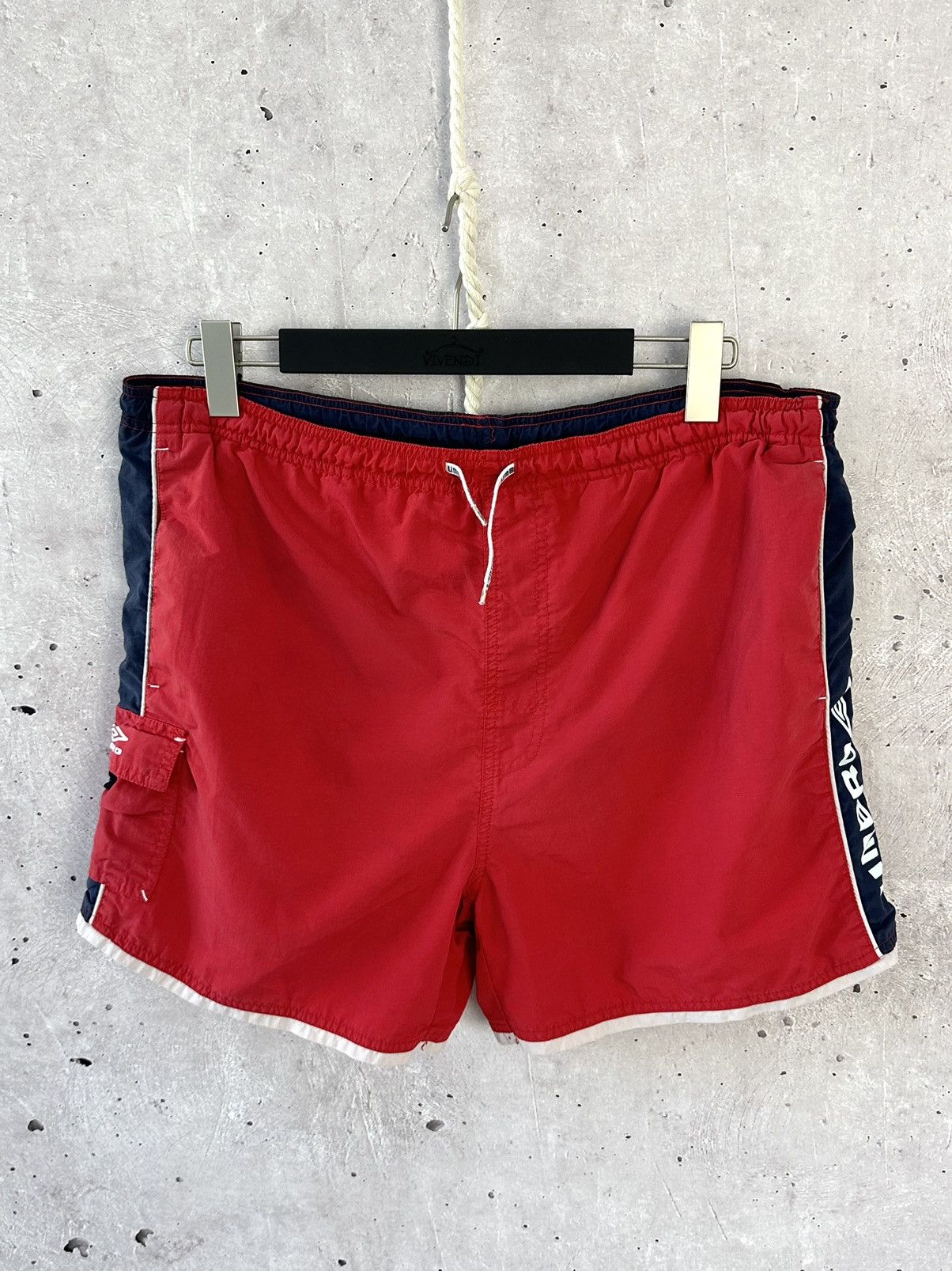 Umbro × Vintage Vintage Umbro Nylon Red Shorts Size US 32 / EU 48 - 1 Thumbnail