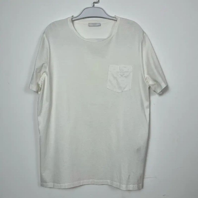 Prada Prada White Cotton Men's T-Shirt Size US XL / EU 56 / 4 - 1 Thumbnail