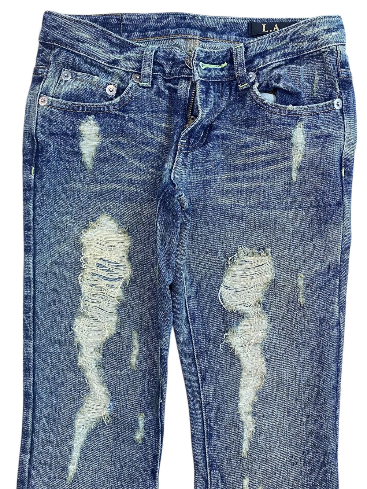 Japanese Brand Japanese Brand Ripped Style Flare Jeans Size US 28 / EU 44 - 2 Thumbnail