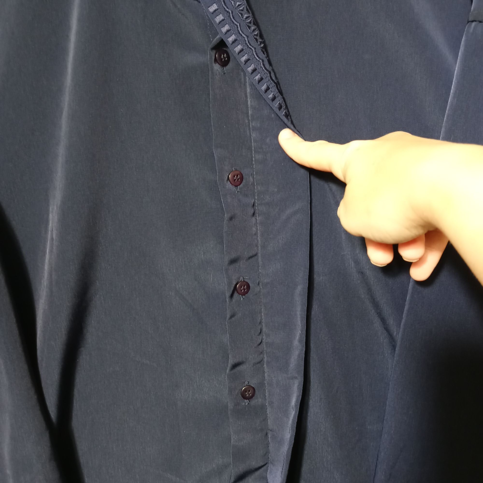 Other Noir Paris XL Dress Shirt Blue Embroidered Long Sleeve Butto Size US XL / EU 56 / 4 - 4 Thumbnail