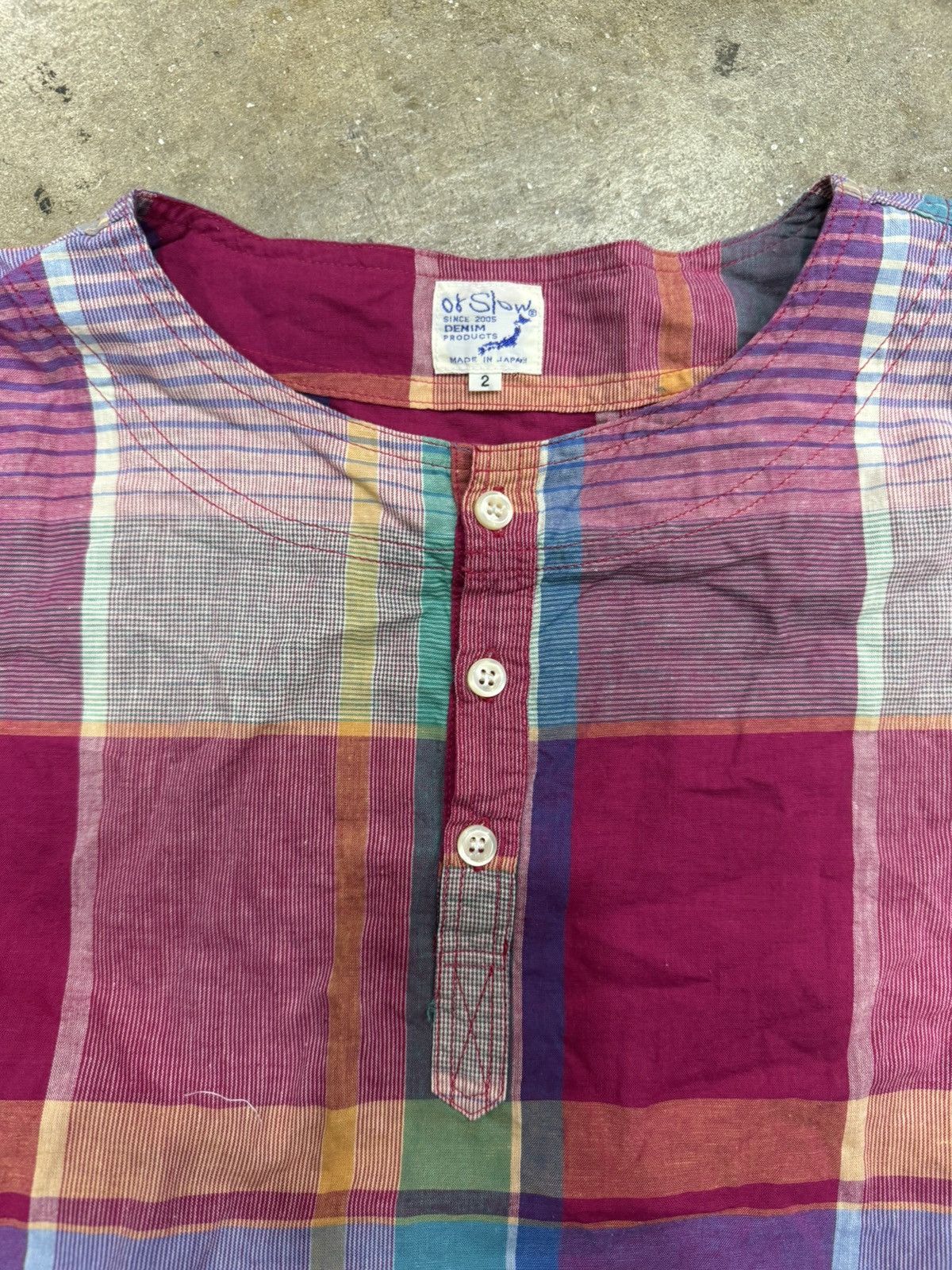 Denime × Japanese Brand × Orslow orslow collarless pullover shirt Size US L / EU 52-54 / 3 - 4 Thumbnail