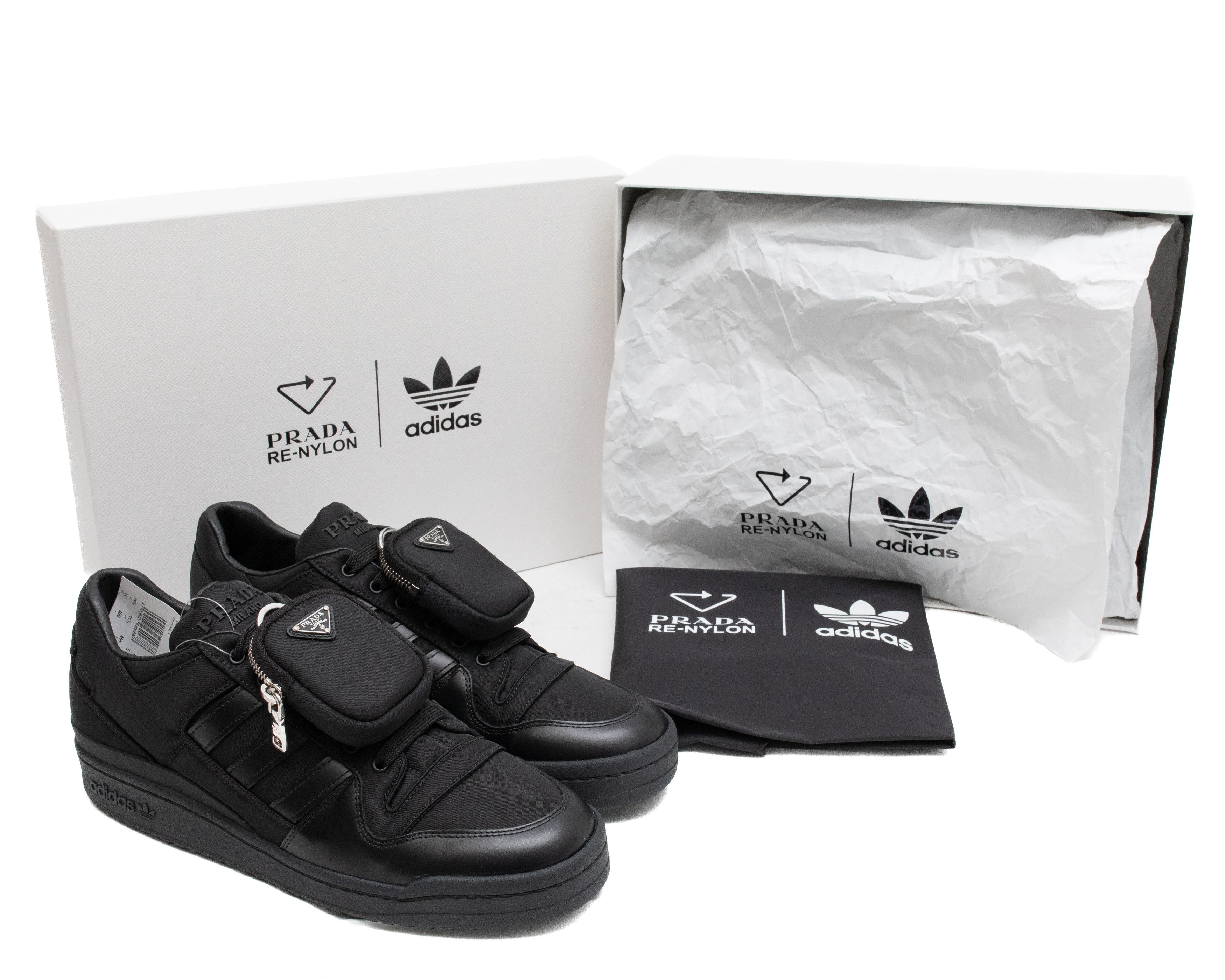Adidas × Prada ADIDAS X PRADA RE-Nylon Forum Low Black Sneakers Size US 5.5 / IT 35.5 - 1 Thumbnail