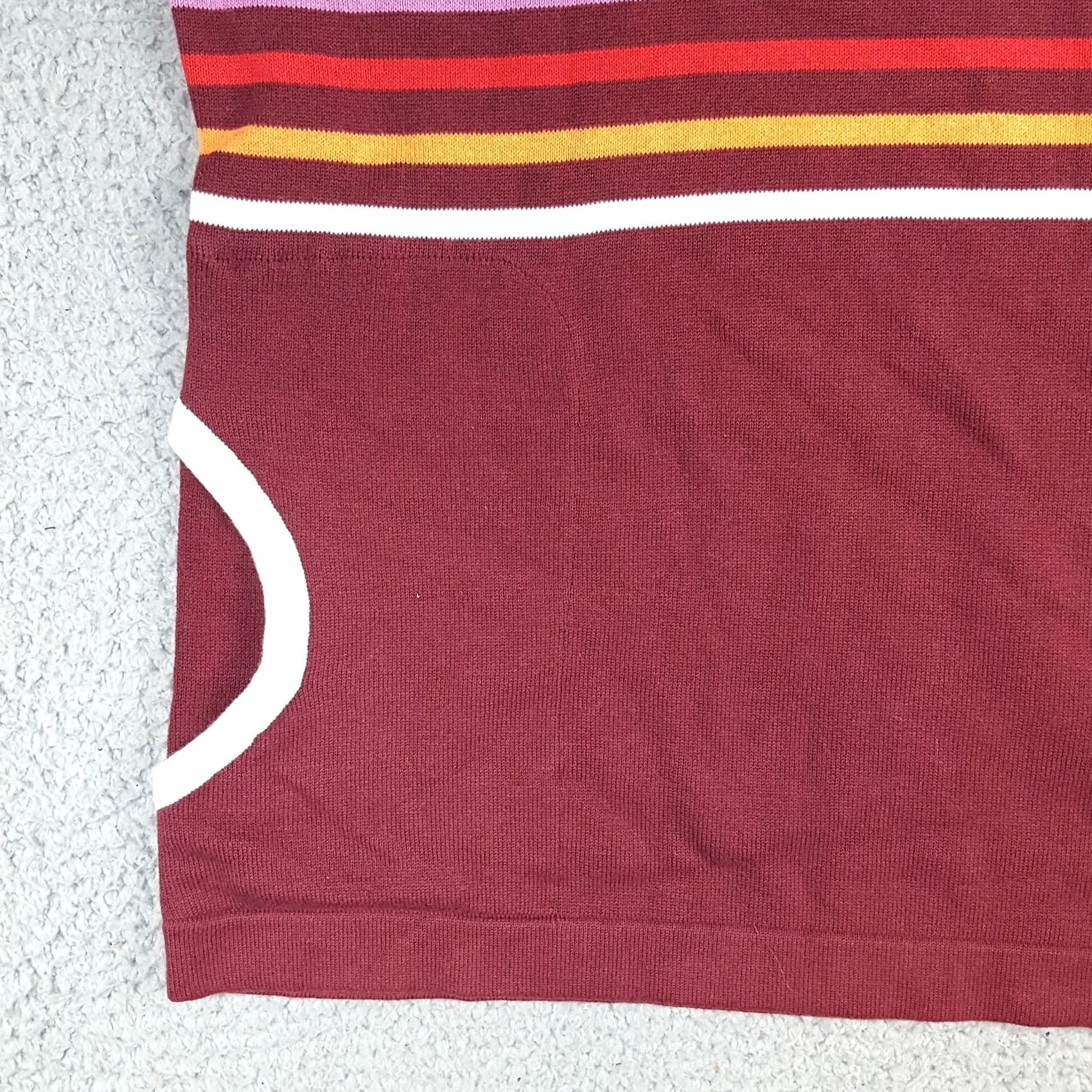 Vintage VINTAGE Striped Red Lightweight Pockets Women's 2XL Preppy Knit Pullover Sweater Size XXL / US 16-18 / IT 52-54 - 3 Thumbnail