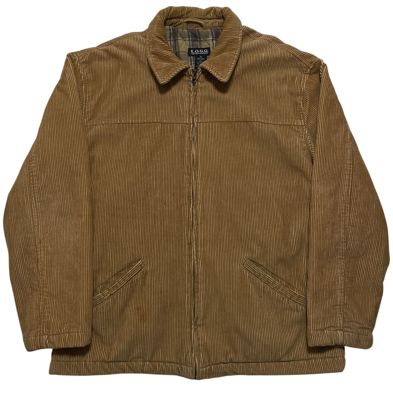 H&M Vintage 90s H&M Brown Corduroy Wide Wale Full Zip Jacket XL Size US XL / EU 56 / 4 - 1 Thumbnail