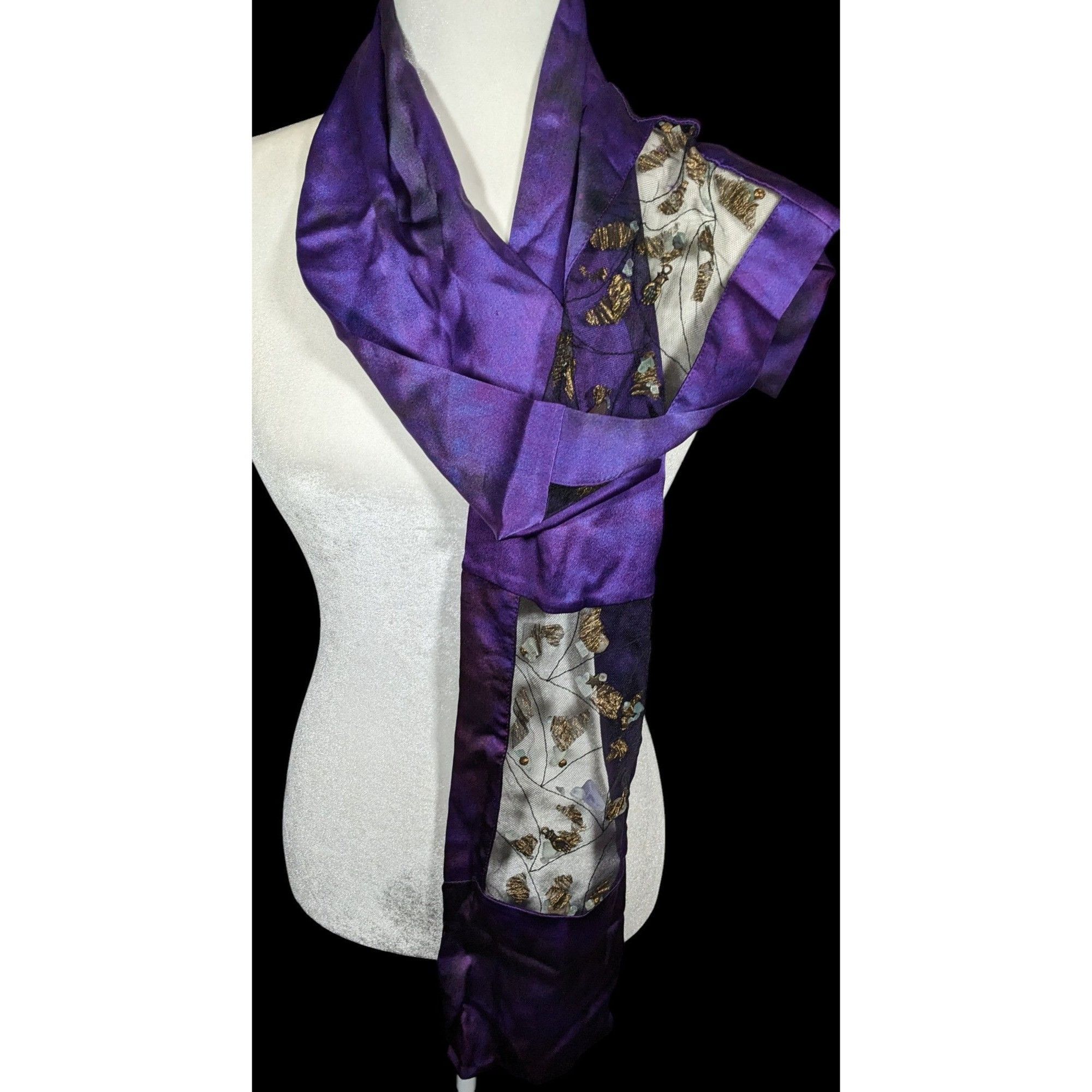 Other Gothic Mystic Purple Mottled Scarf With Crystal And Charm In Size ONE SIZE - 1 Thumbnail