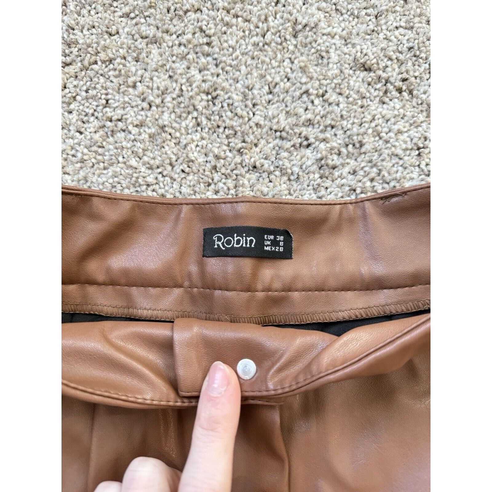 Other Brown Faux Lather High Waist Shorts NWT SIZE M/8 Size 30" / US 8 / IT 44 - 3 Thumbnail
