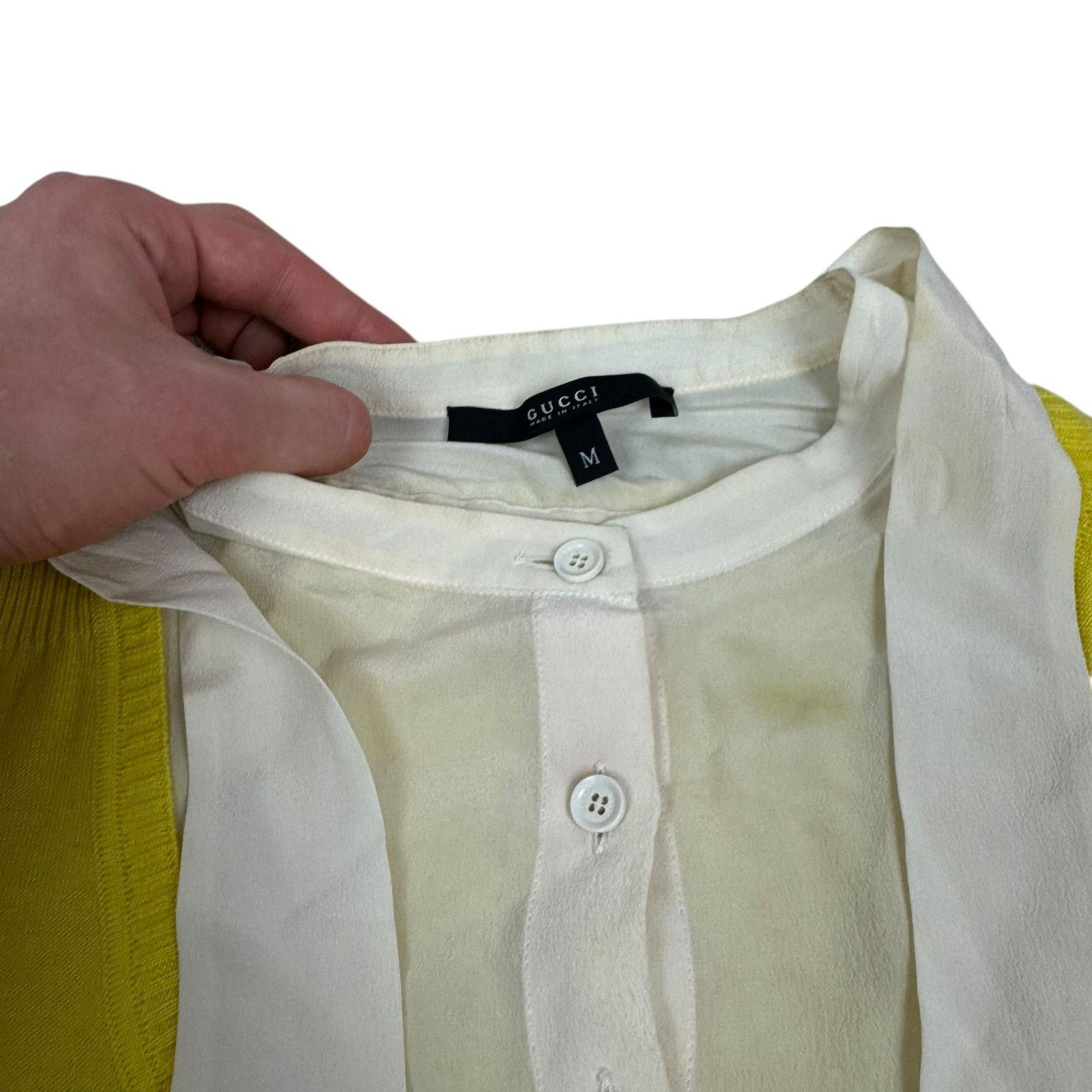 Gucci × Japanese Brand Gucci Womens Cream Yellow Knitted Sleeveless Sweater Medium Size M / US 6-8 / IT 42-44 - 4 Thumbnail