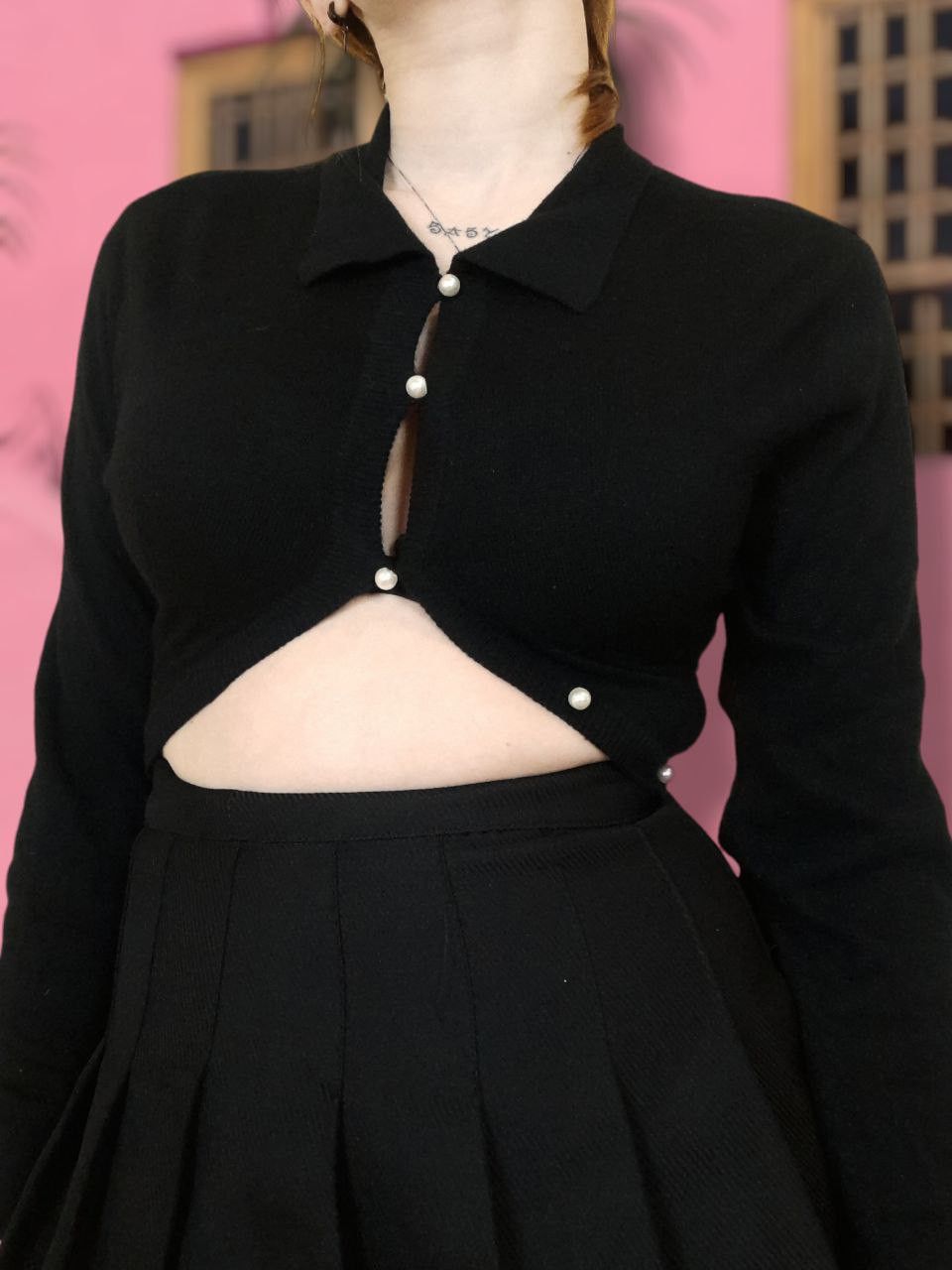 Comme des Garcons Vintage Archival Tricot Comme Des Garcons Cropped pearl Top Size S / US 4 / IT 40 - 3 Thumbnail