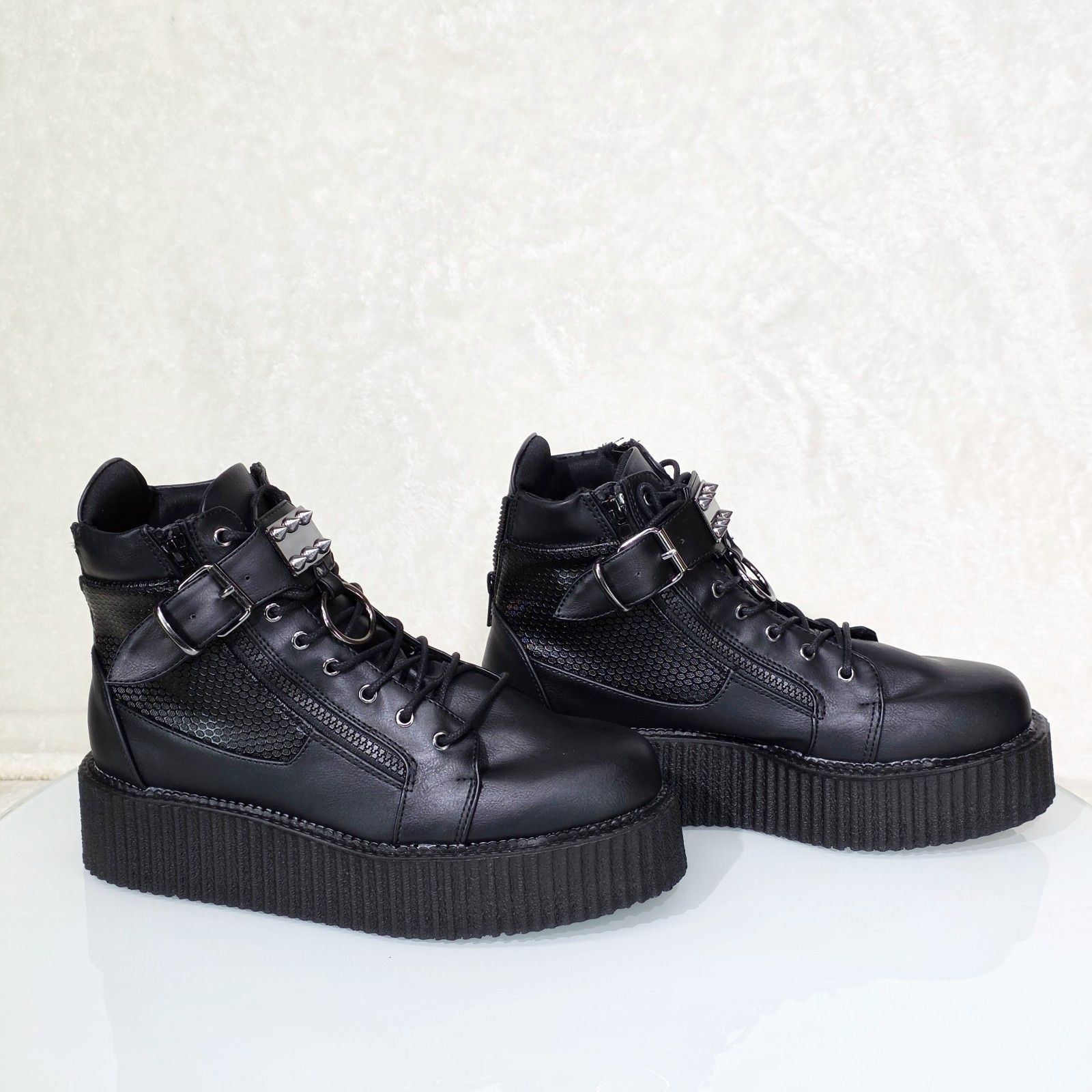 Demonia Cult DEMONIA V-Creeper 566 Goth Punk Ankle High Top Platform Cree Size US 9 / EU 42 - 1 Thumbnail