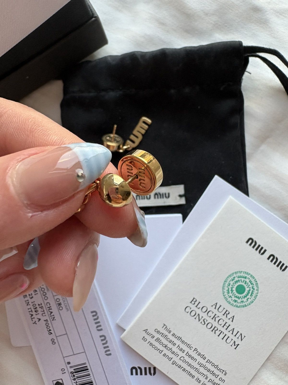 Miu Miu Miu miu dangling logo earrings Size ONE SIZE - 4 Thumbnail