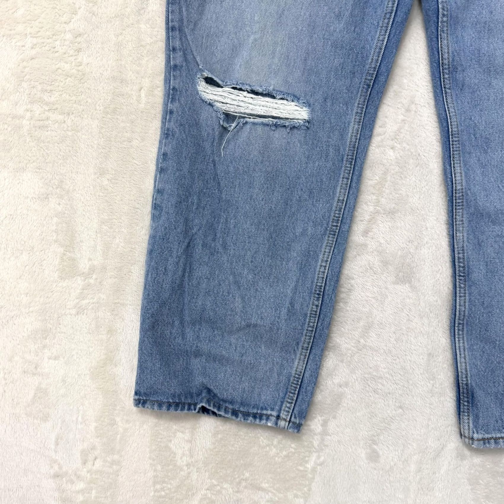 Levi's Levis SilverTab 94 Baggy Jeans Mens 34x32 Blue Light Wash Distressed Denim Jeans Distressed Pockets Logo Zip Mens Straight 34 32 Jeans Blue Size US 34 / EU 50 - 5 Thumbnail