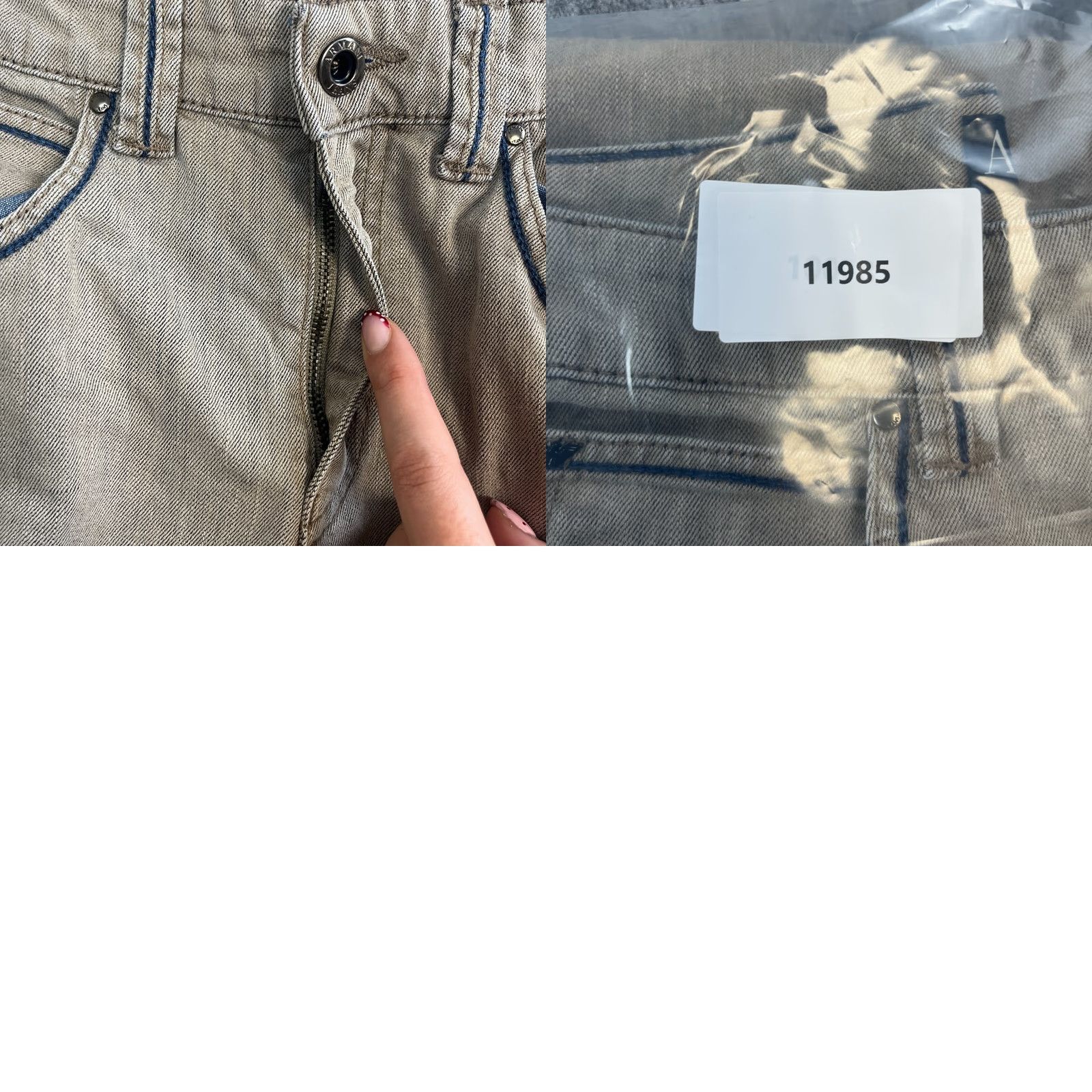 Vintage Armani Jeans Jeans Straight 29 30 UK 10 Beige Stretch Mid Rise 5-Pocket Womens Size 29" - 9 Thumbnail